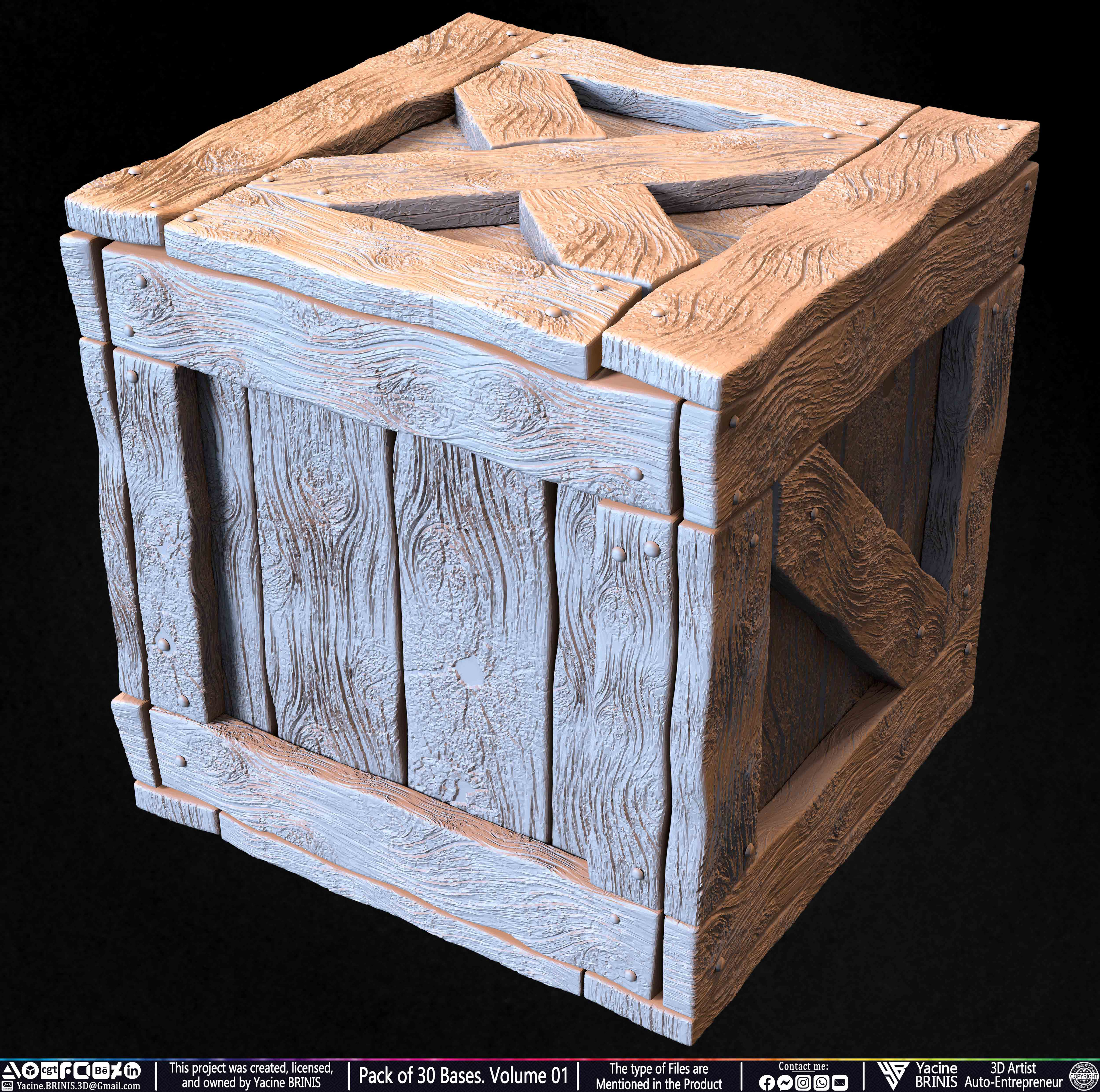 Pack of 30 Bases for Collectibles and 3D Printing Volume 01 Sculpted by Yacine BRINIS Set 009