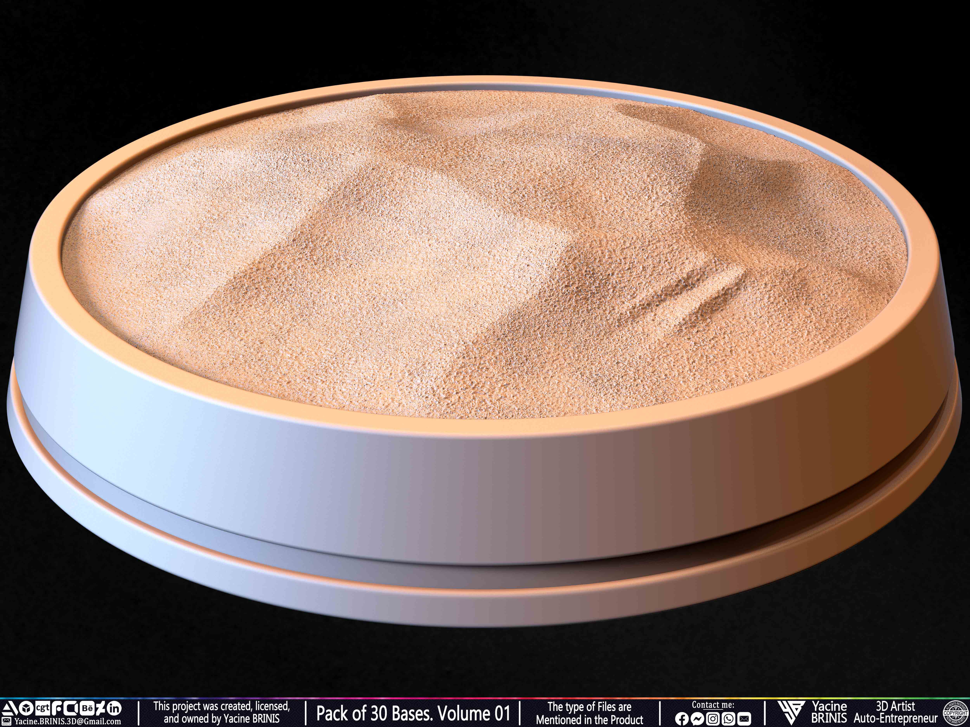 Pack of 30 Bases for Collectibles and 3D Printing Volume 01 Sculpted by Yacine BRINIS Set 010