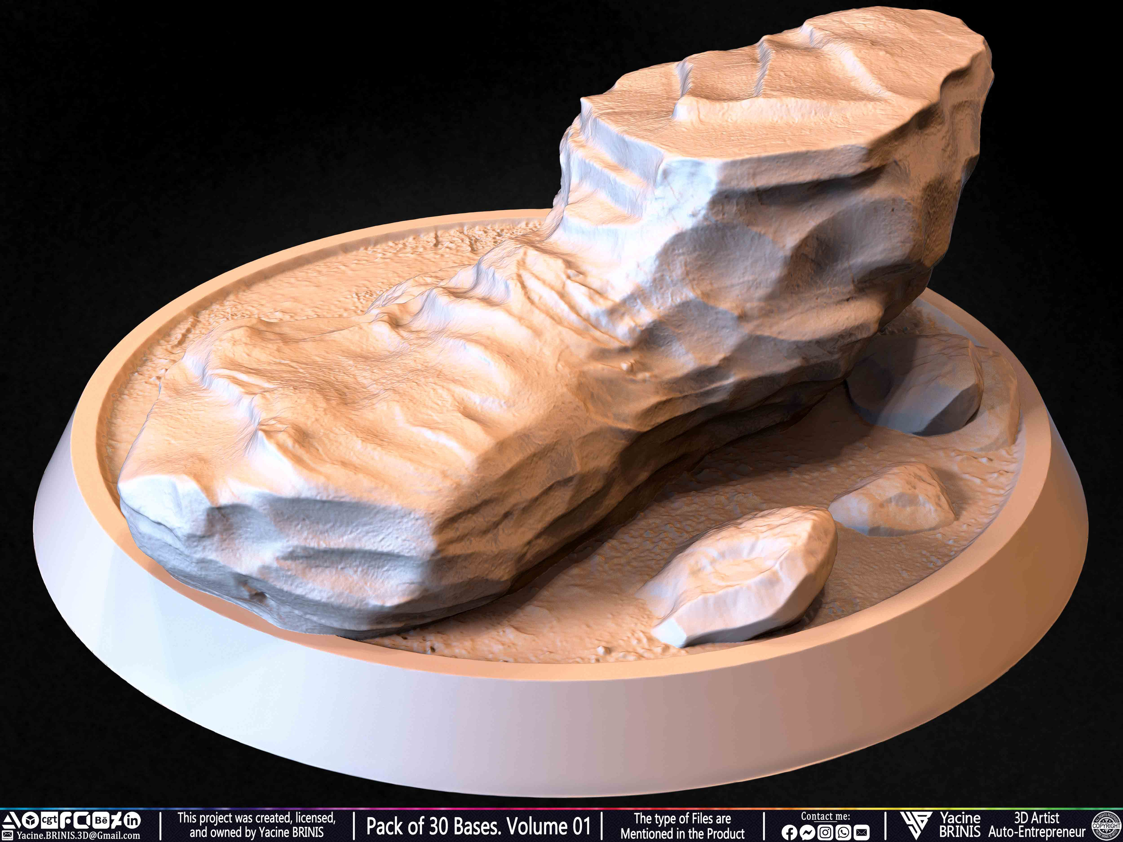 Pack of 30 Bases for Collectibles and 3D Printing Volume 01 Sculpted by Yacine BRINIS Set 014