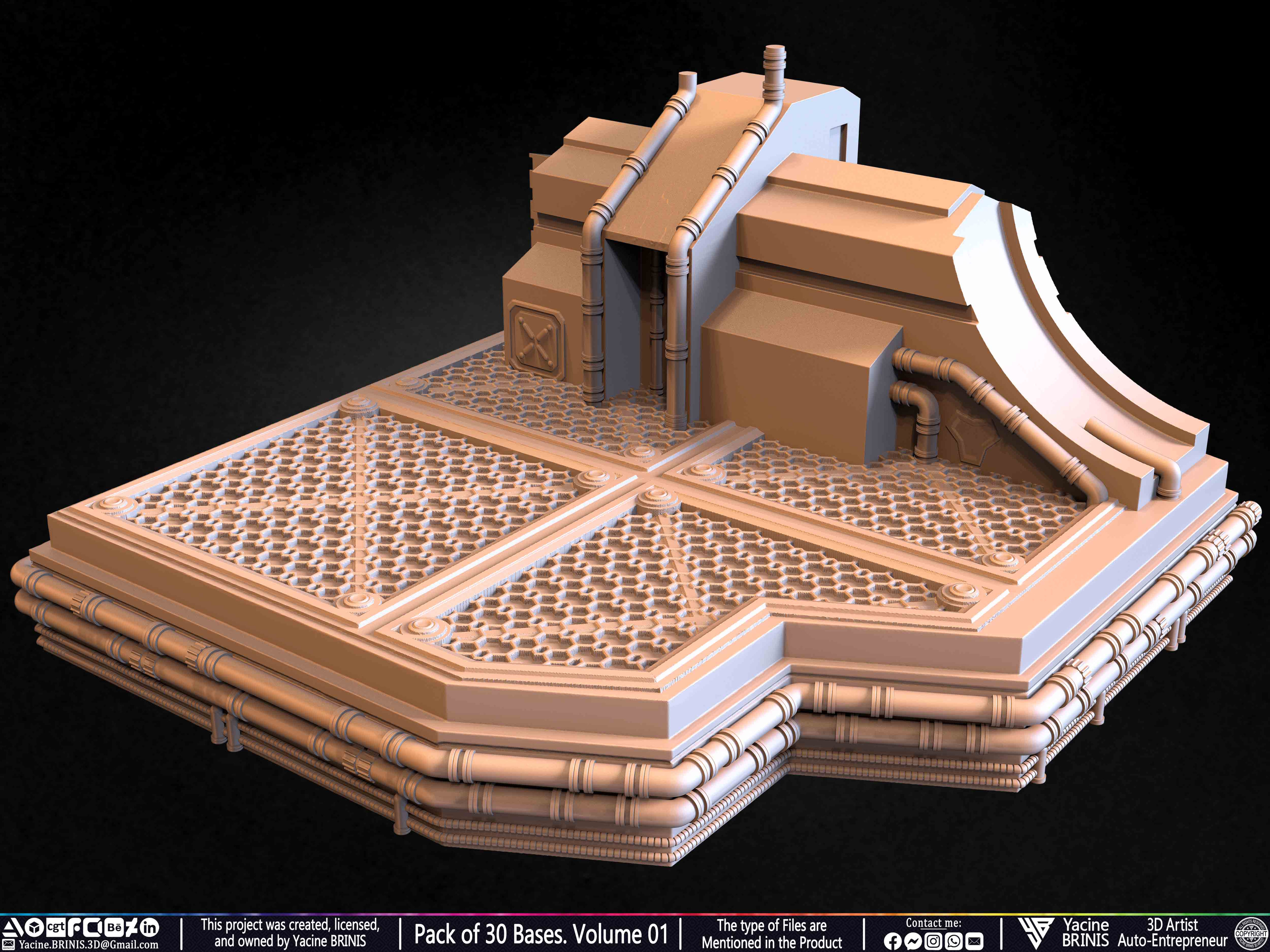 Pack of 30 Bases for Collectibles and 3D Printing Volume 01 Sculpted by Yacine BRINIS Set 022