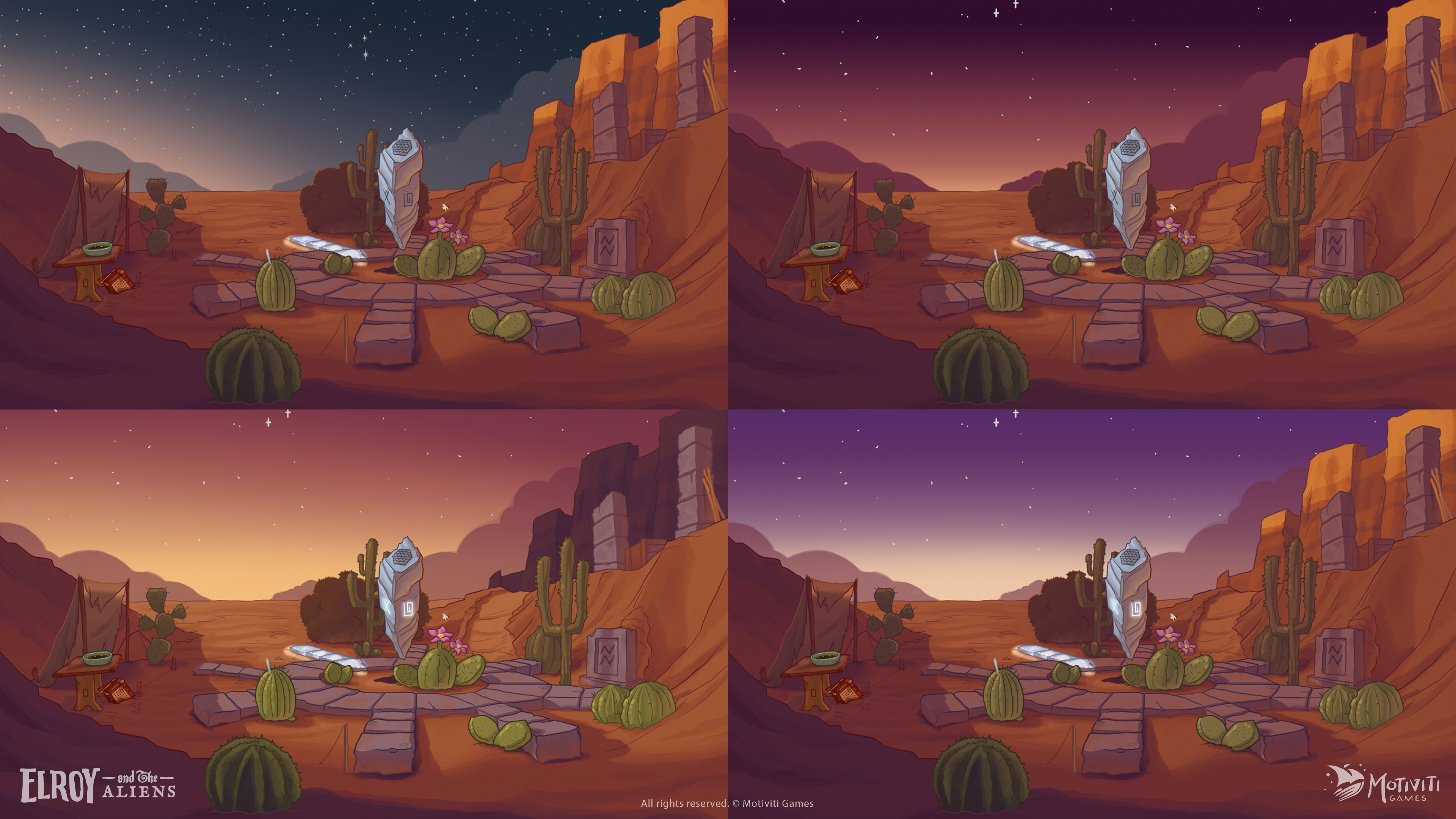 Simple colour study. At one point we were playing with the idea to have the whole sequence in the night/evening. Alas, we abandoned the idea. 