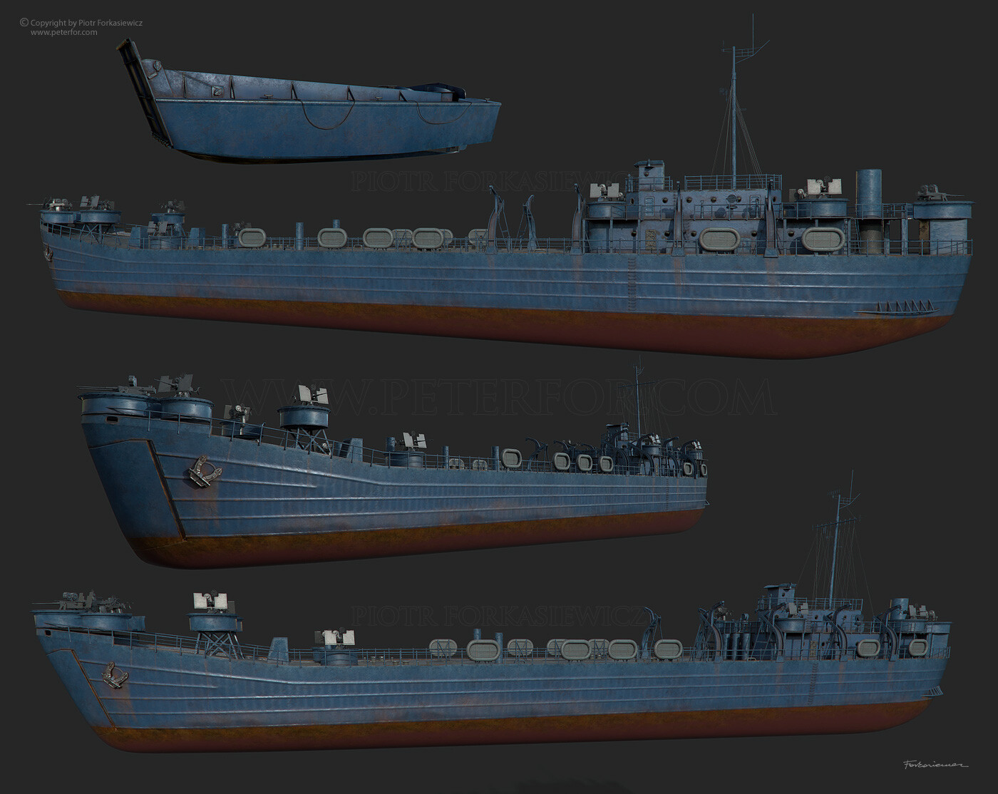 LST + Higgins boat models &amp; textures