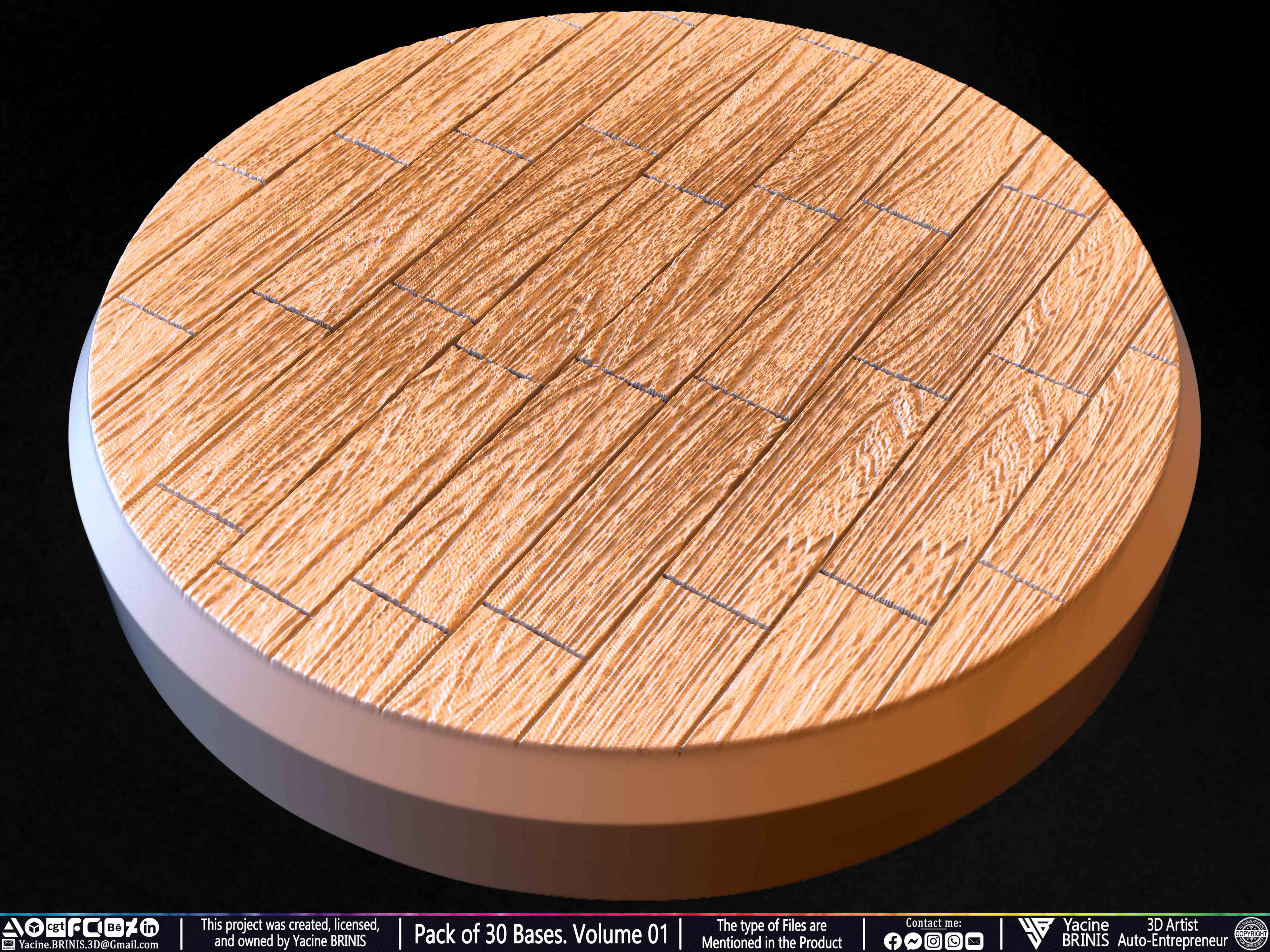 Pack of 30 Bases for Collectibles and 3D Printing Volume 01 Sculpted by Yacine BRINIS Set 052