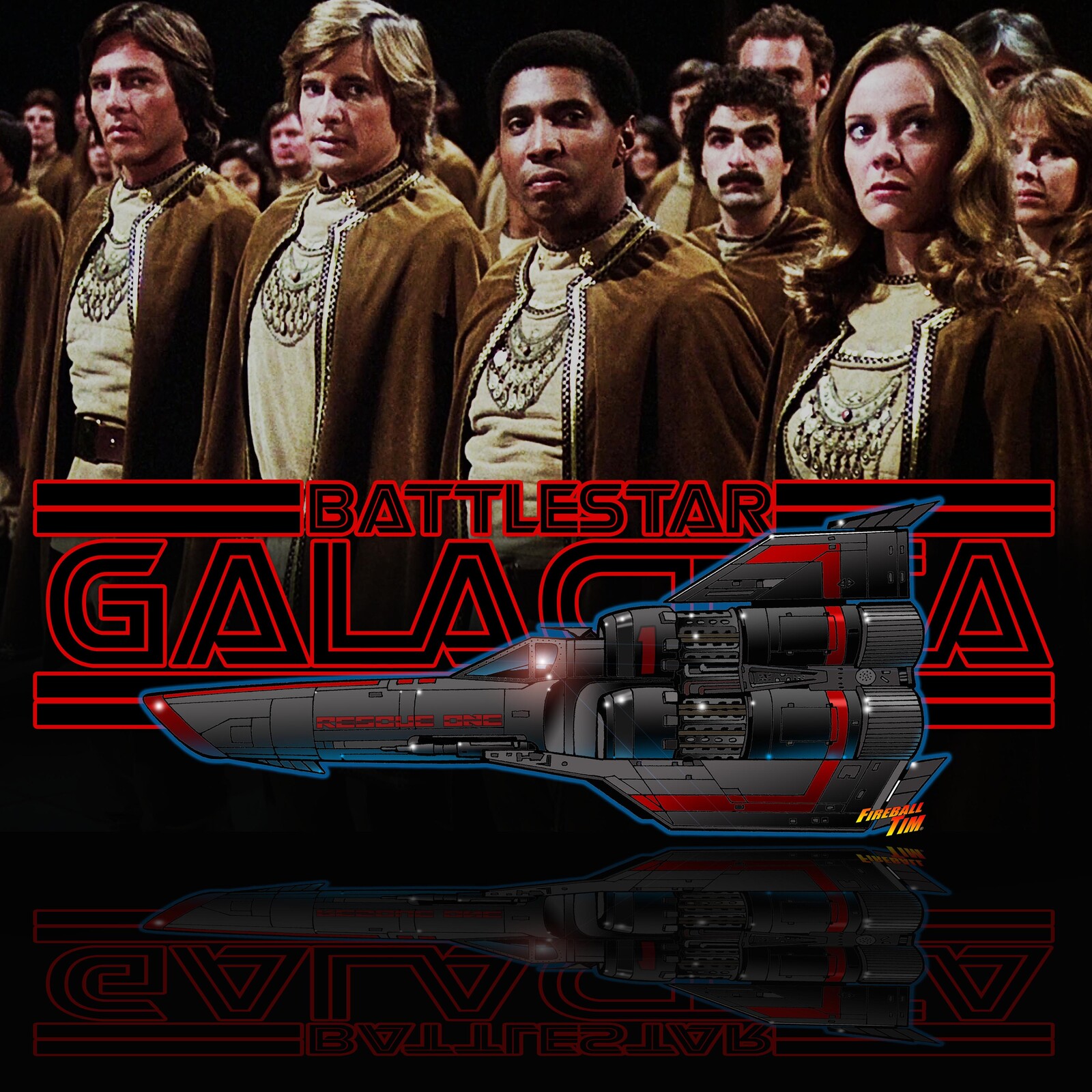 Battlestar Galactica Colonial Viper Art by Fireball Tim