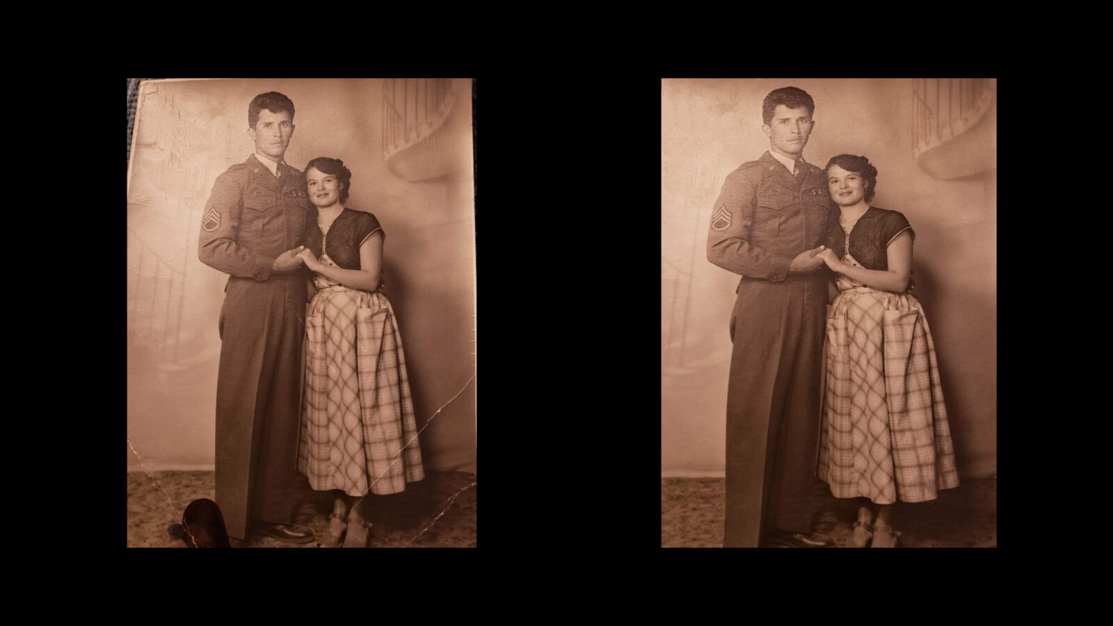 Before and after photo restoration