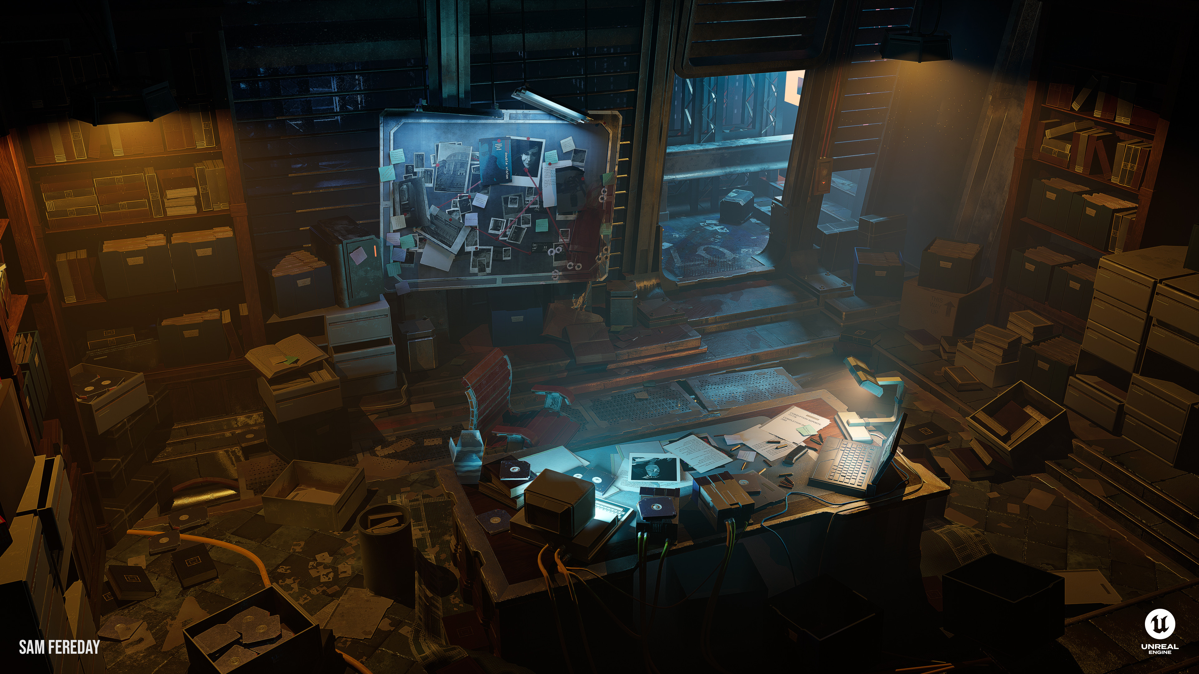 The scene in its entirety.
Initially this was the secondary shot for the project, though in the end there can be only one, and this angle captures a lot more of what's in the scene.