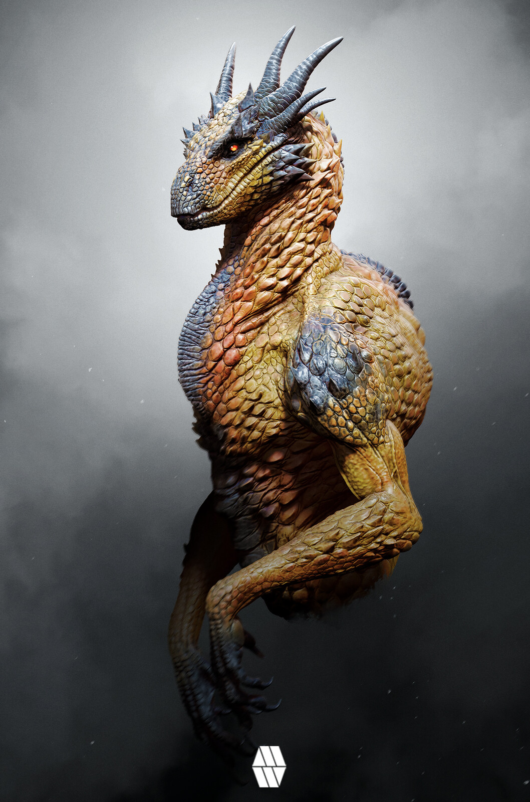 A Monster Emerges 'Were-Dragon Bust' Concept 