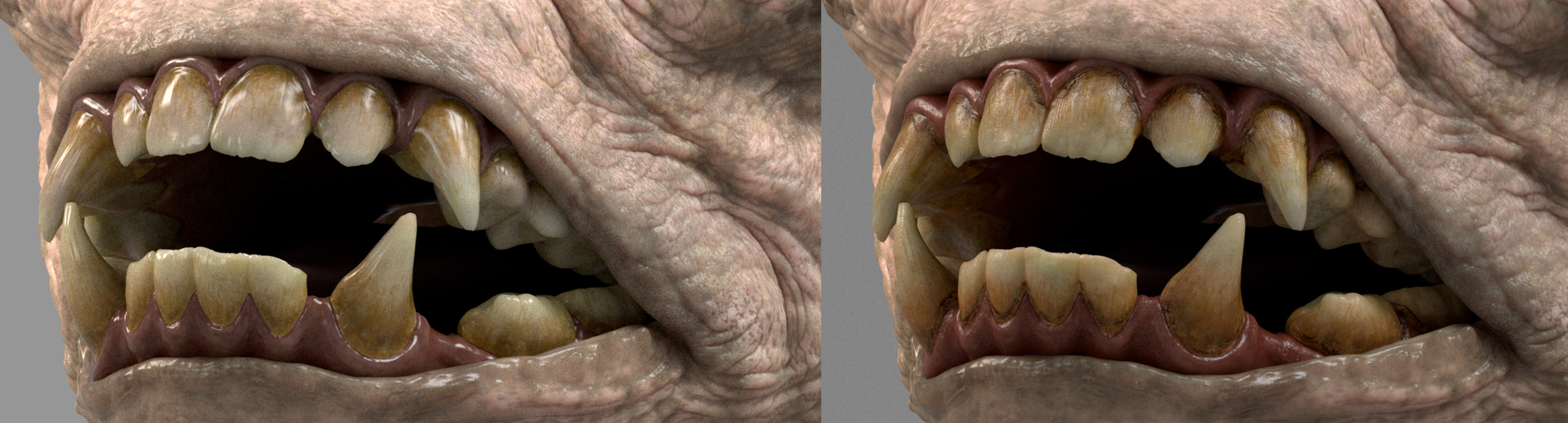 Adding micro details to the teeth 