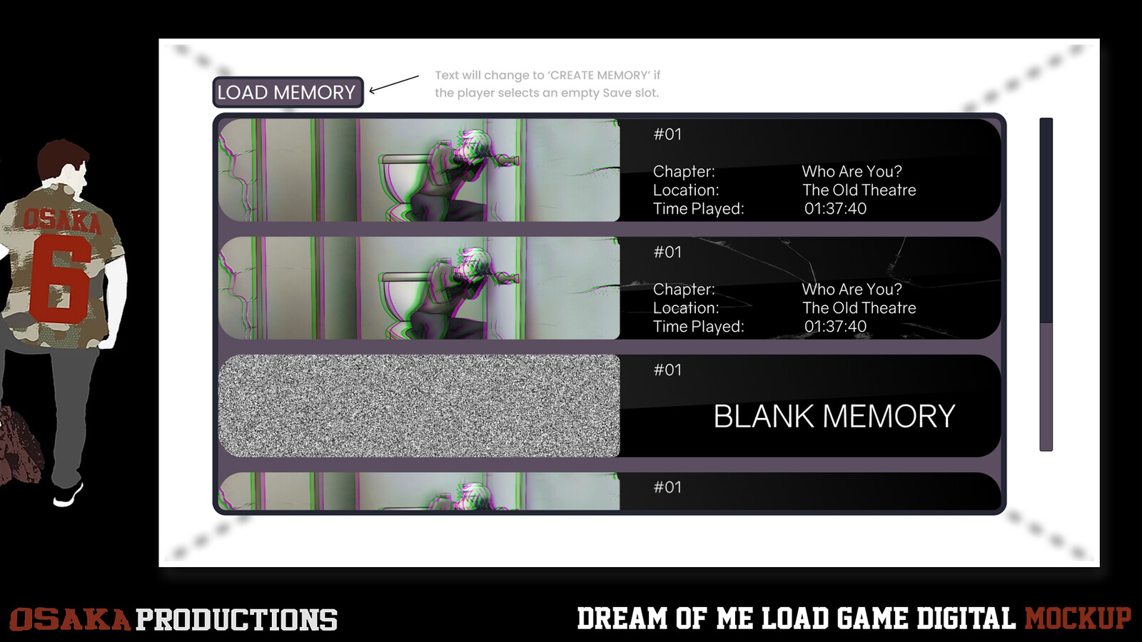 Example usage of asset inside the 'Load Game' UI.  