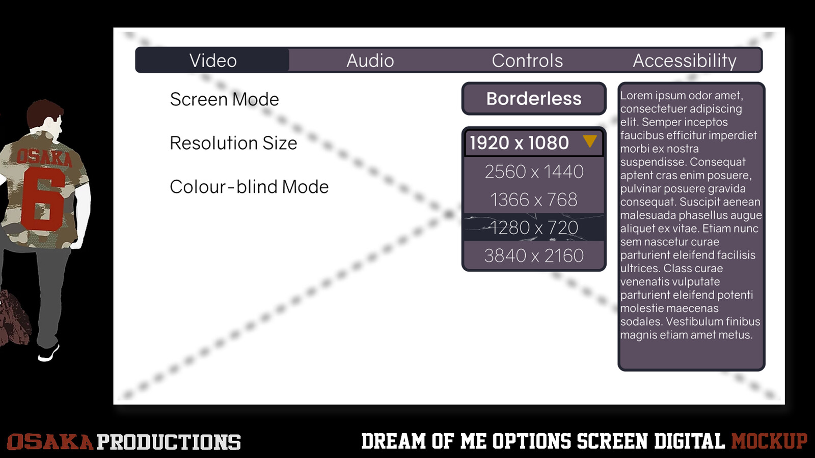 Example usage screen of Drop-down Menu.