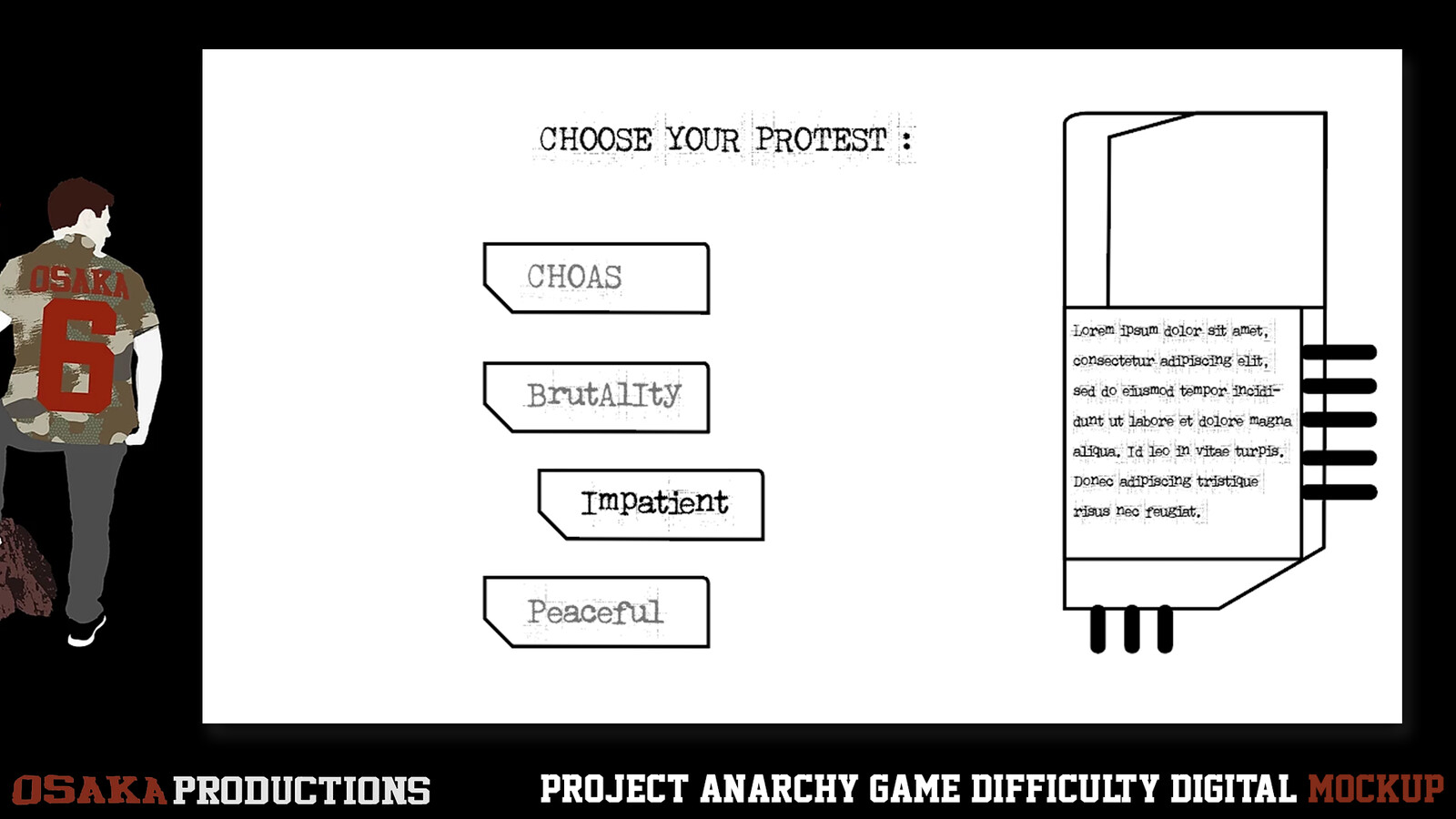 Finalized digital version of the Game Difficulty UI.  