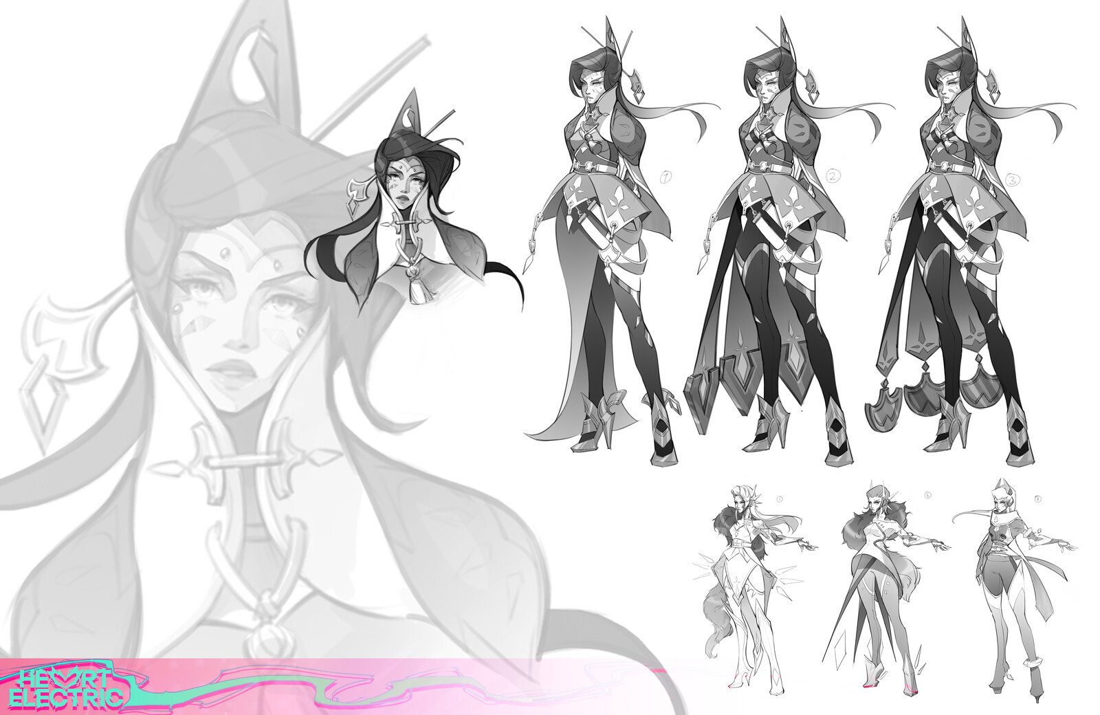 Some early exploration for her overall design.