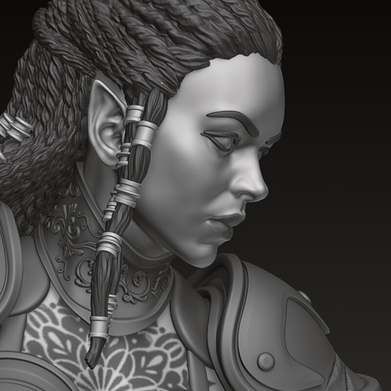 'Selvaggia' 75mm Elvish Warrior Miniature 