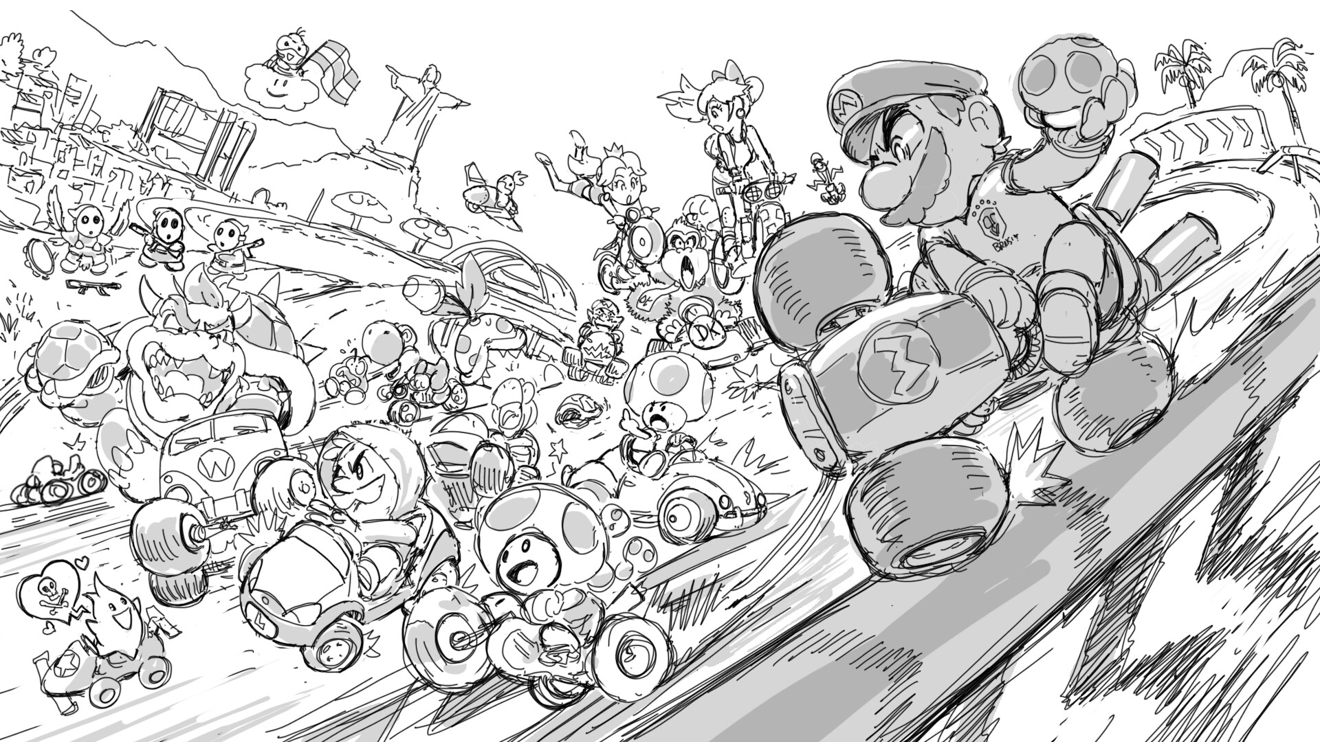 winstein's art that are drawn by him, take a look if you want | Super Mario  Boards, image size:1920x1080