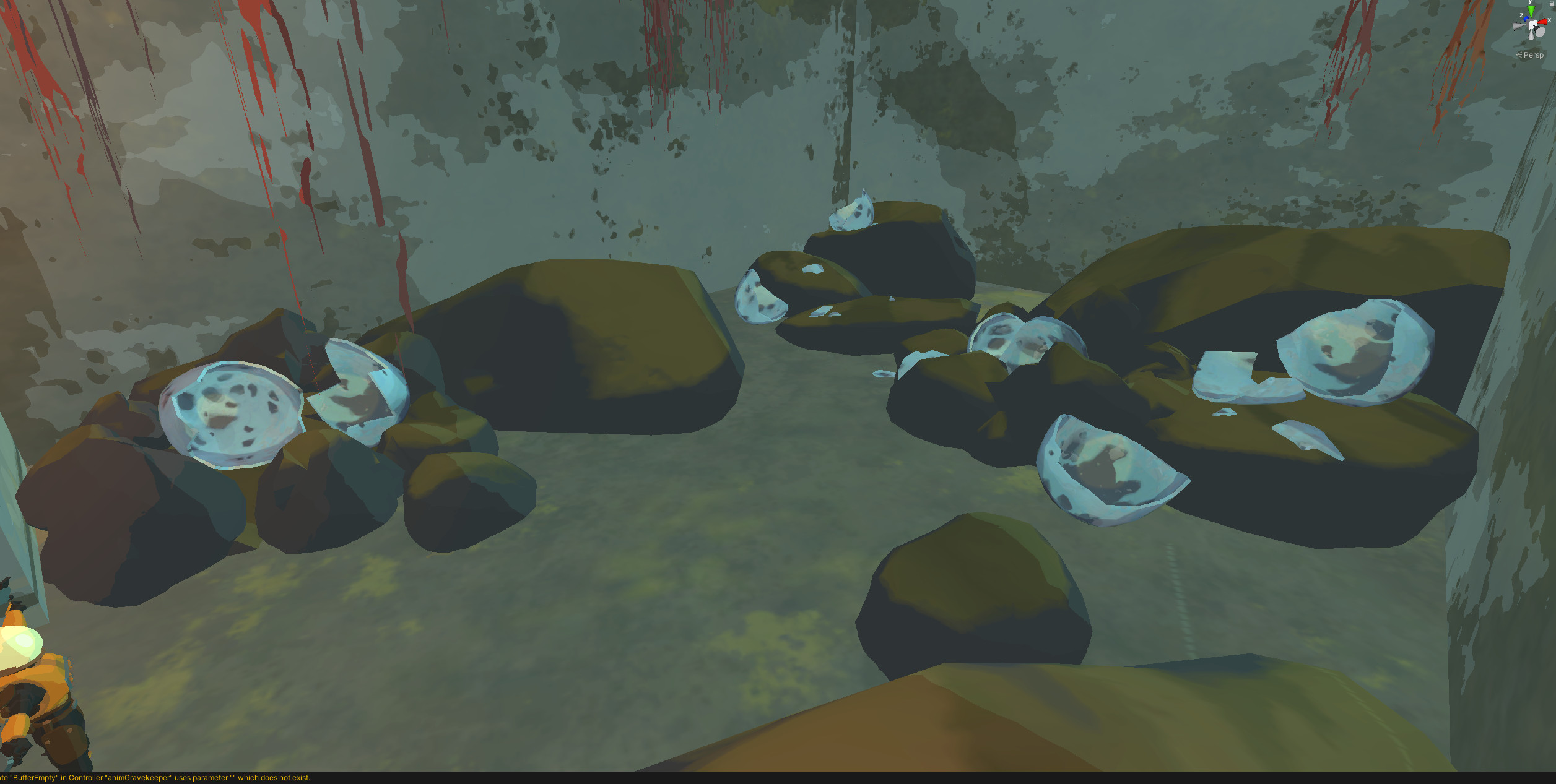 Created three compositions with hatched eggs for an in game 'easter egg' where you find the enemies eggs.