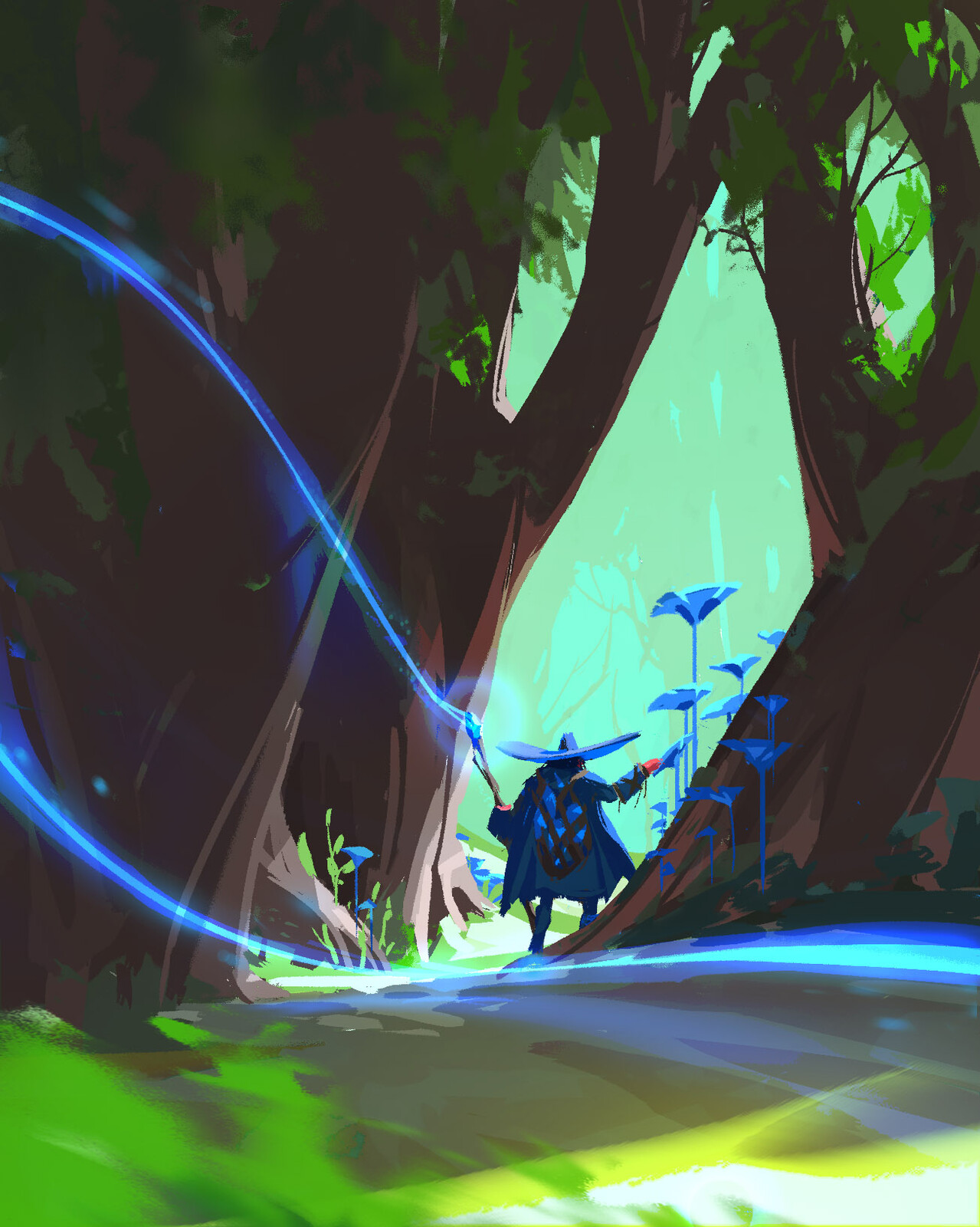 chill forest stick dude