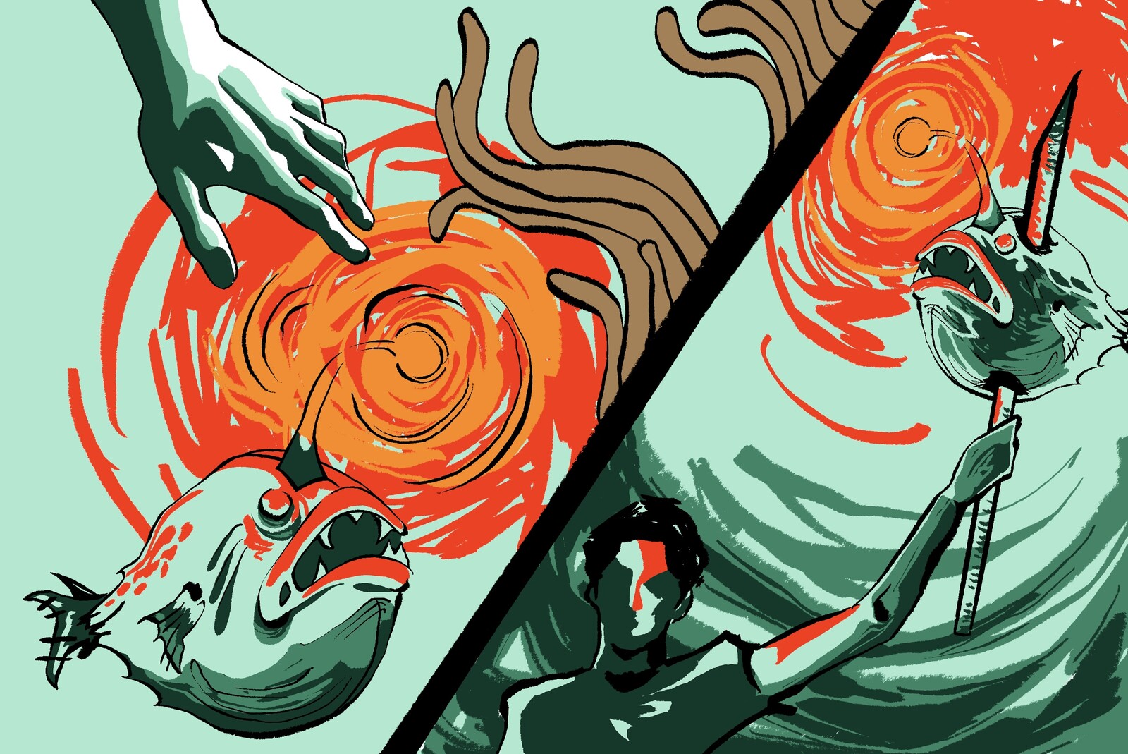 Panel 2 &amp; 3: combined spread 