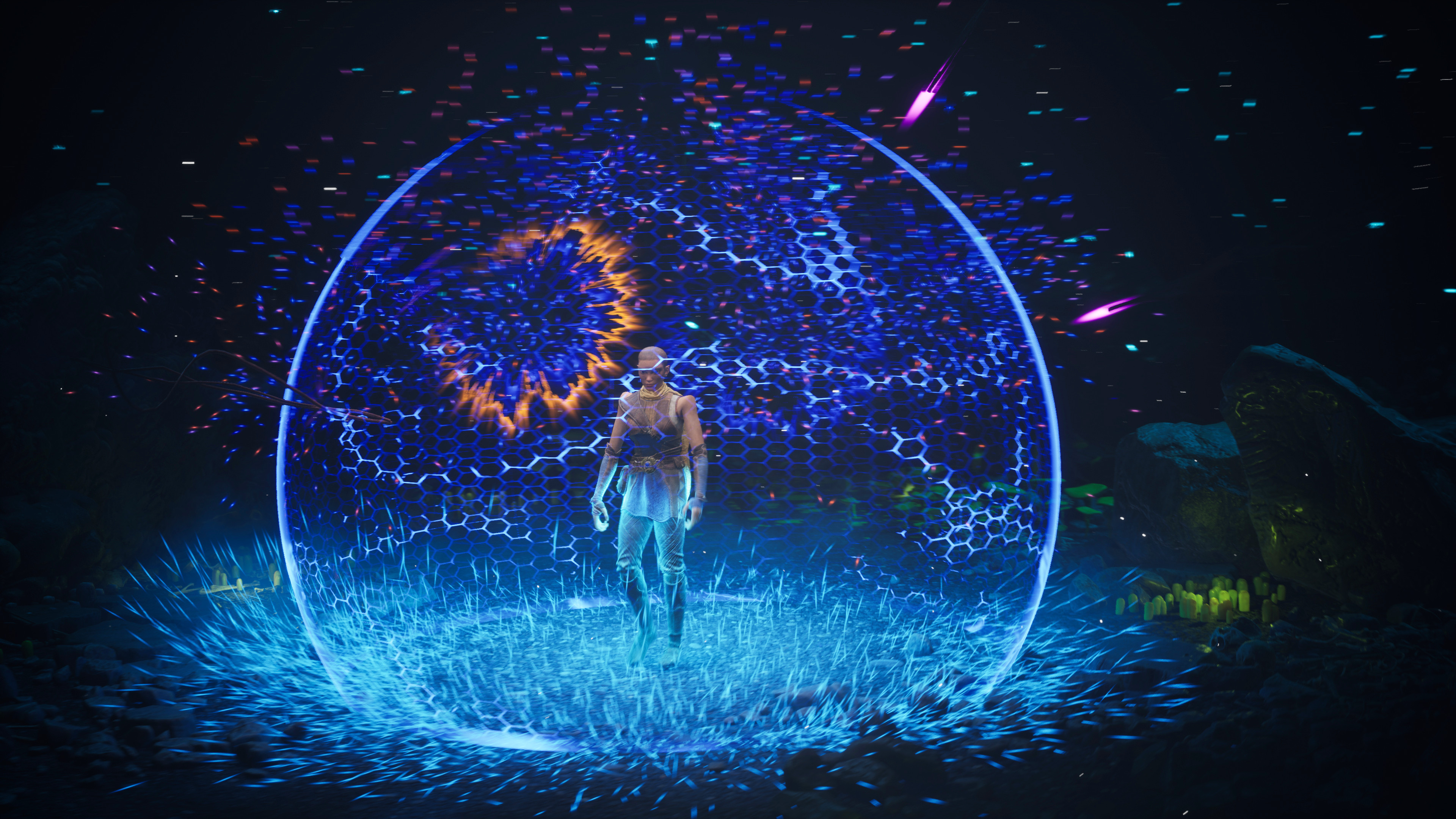 Moving particles effect