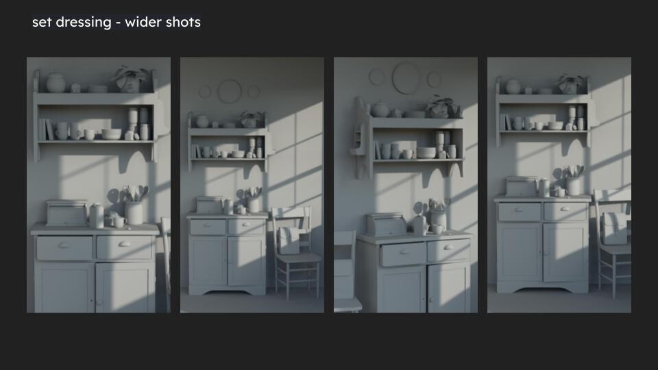 Iterating on camera angles for wide shots