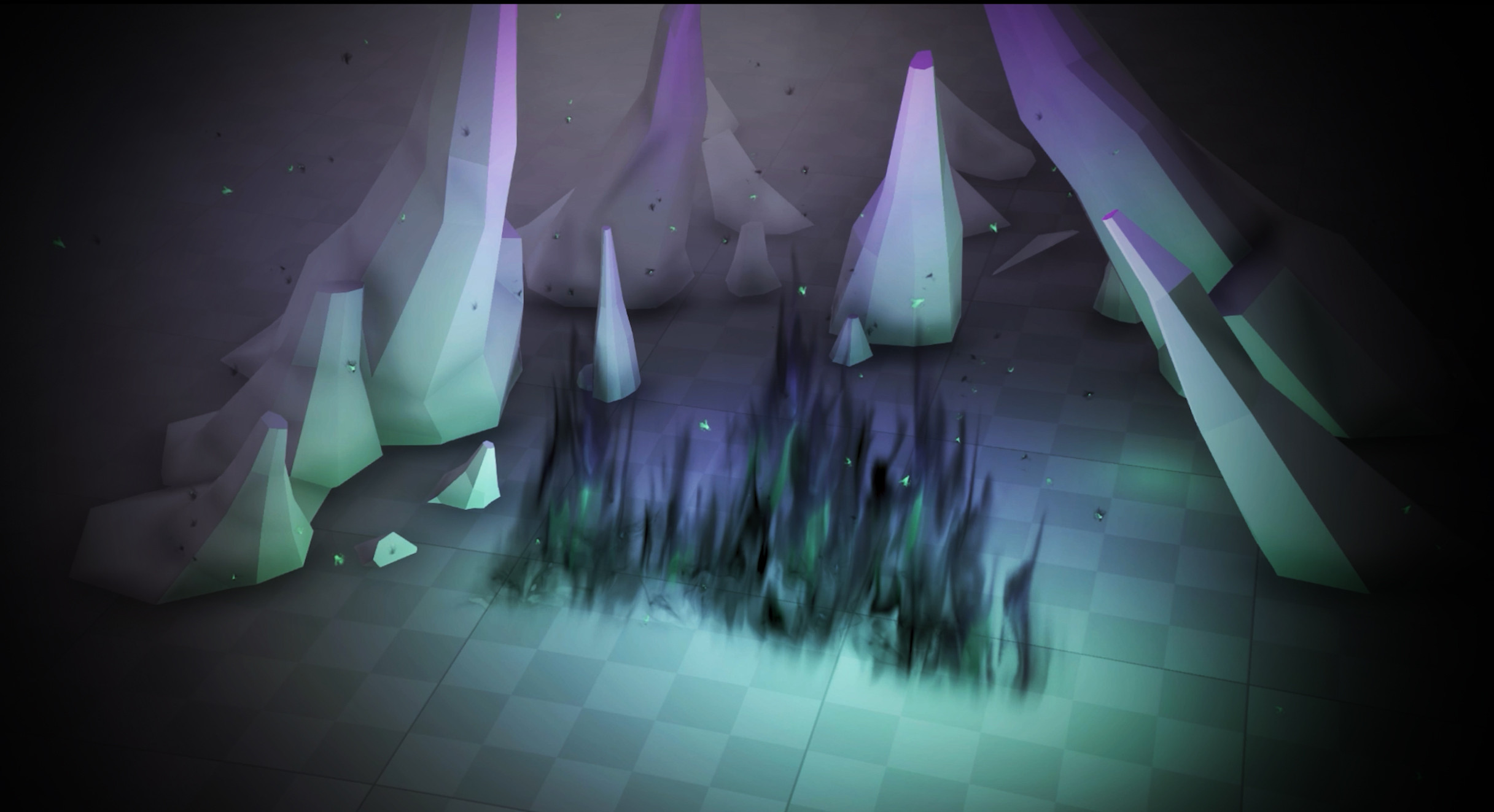 HLSL shader of the fog placed on a curved plane mesh