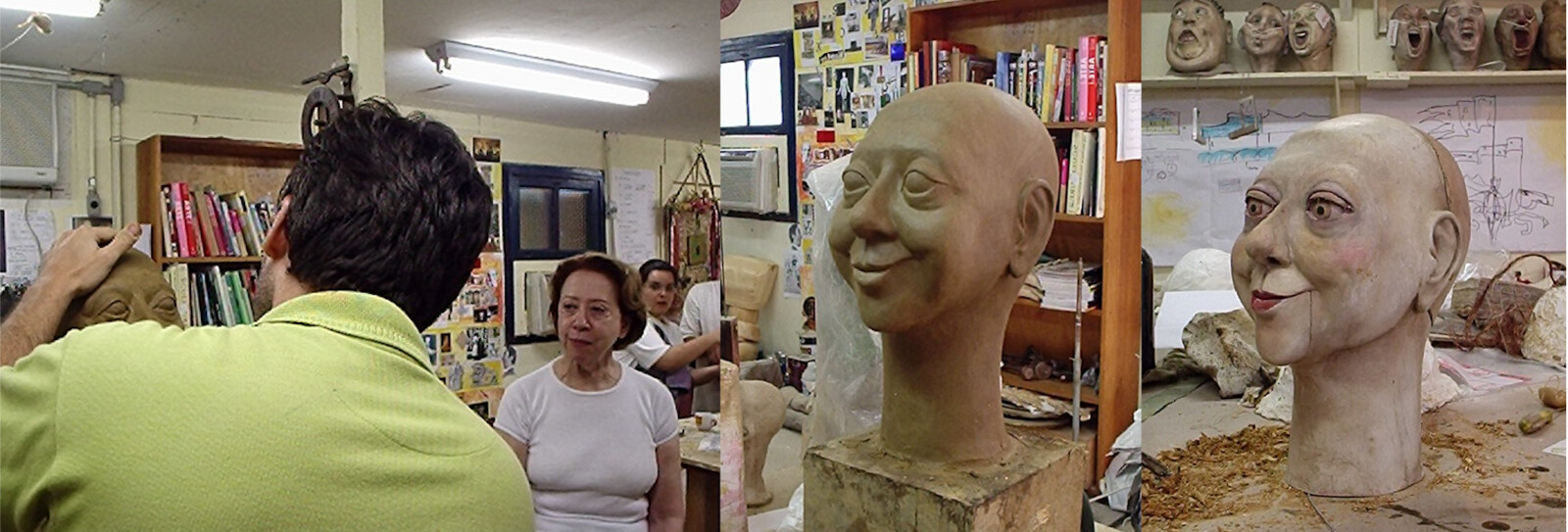 Creation process of a puppet modeled after the likeness of actress Fernanda Montenegro (2005).