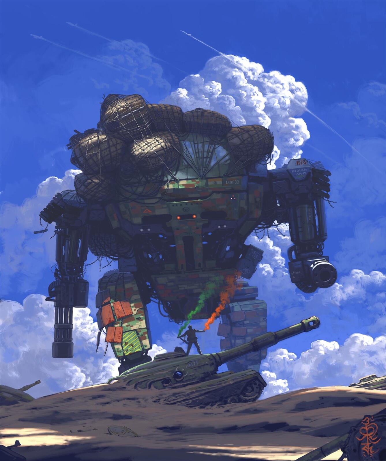 Just a cargo mech : Mechanical Beasts of Bharat2044 x Strictly One Layer Painting -The Series 