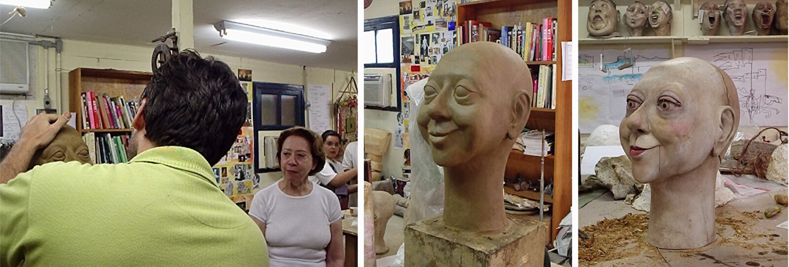 Creation process of a puppet modeled after the likeness of actress Fernanda Montenegro (2005).