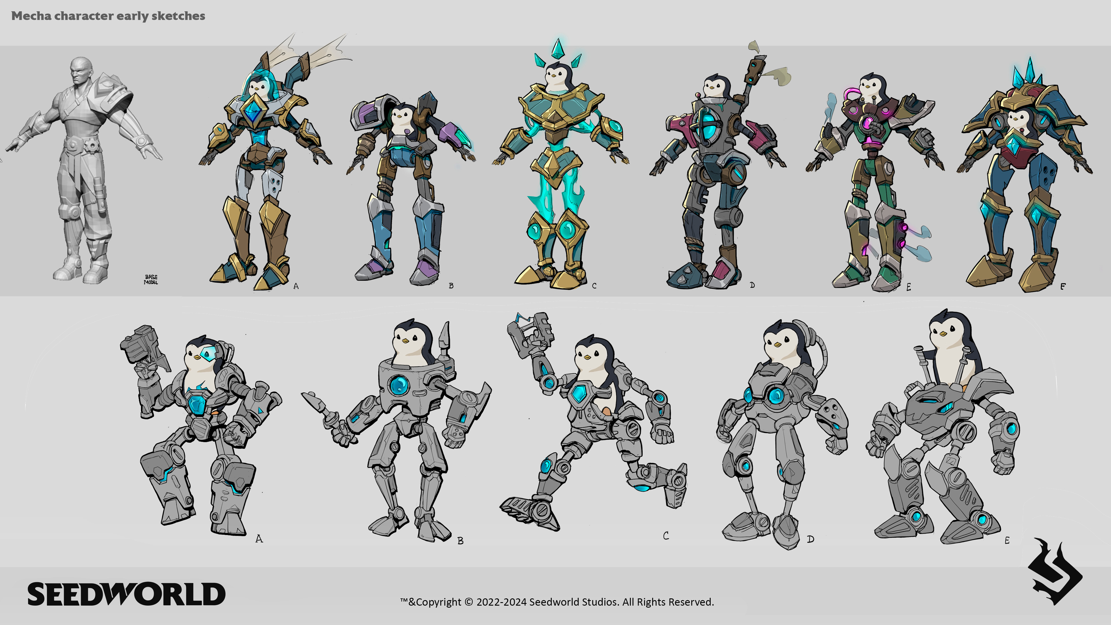 Mecha character first sketches