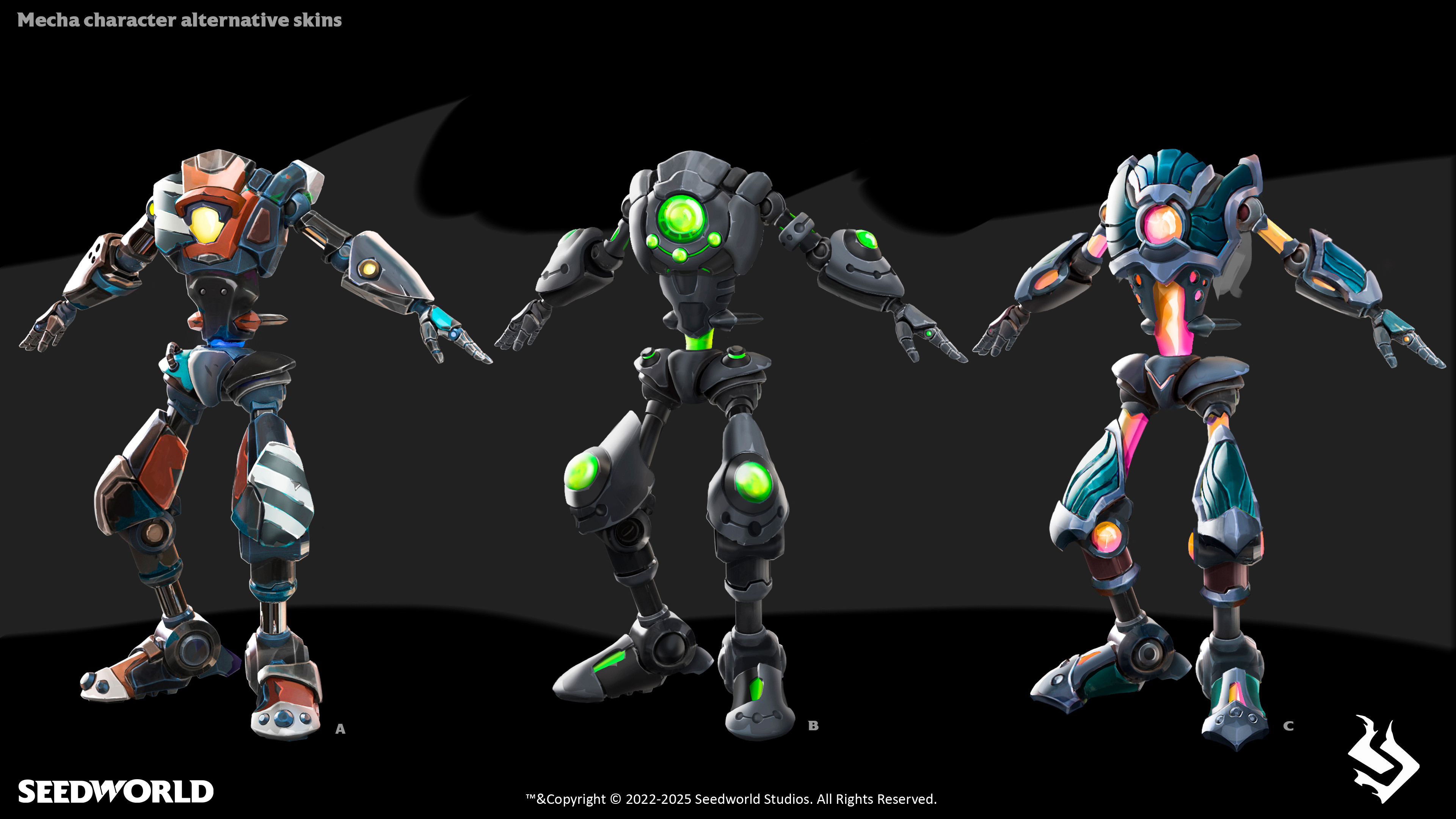 Mecha character color concepts