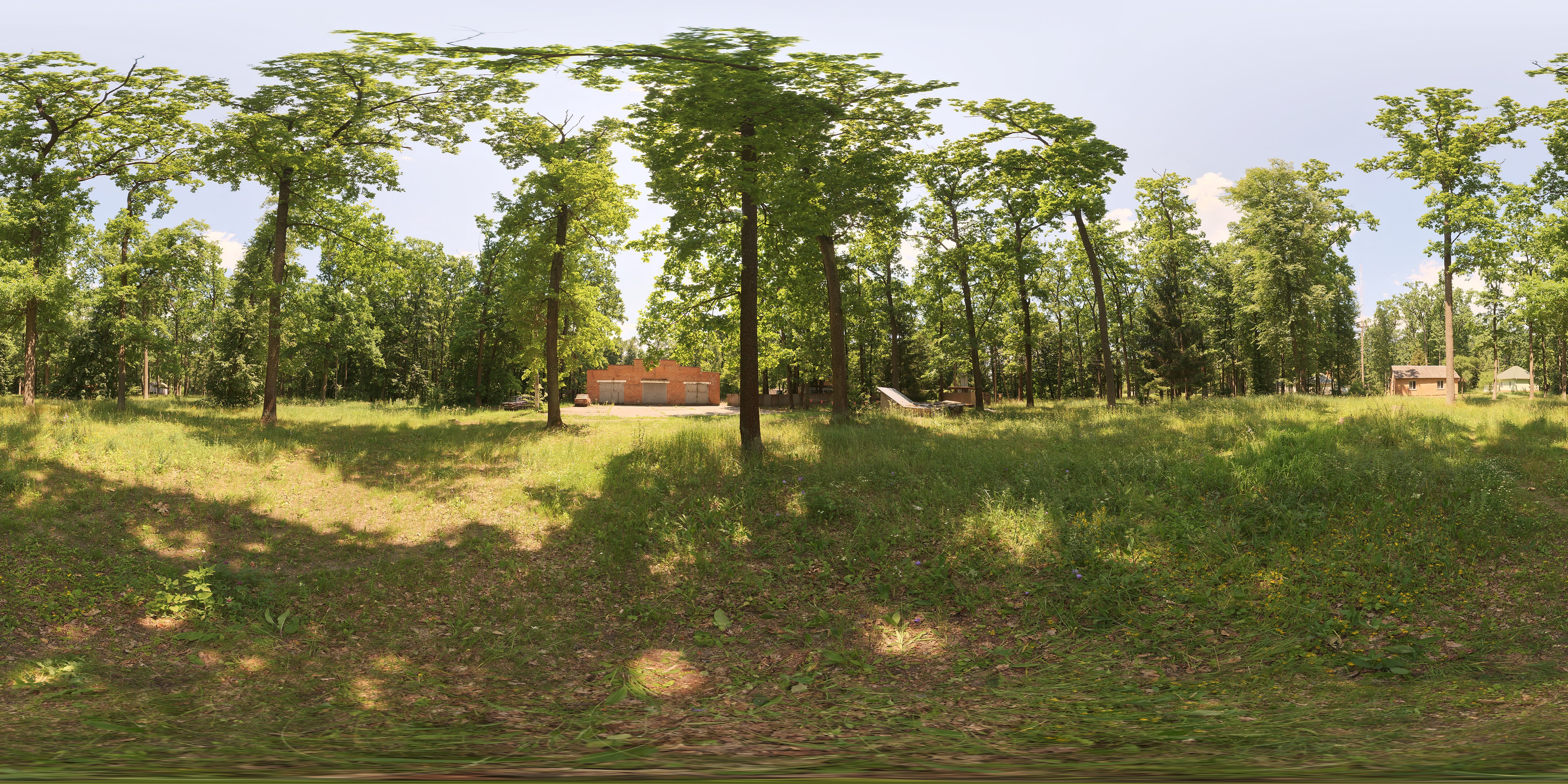 Environment map grabbed from Polyhaven.com (meadow)