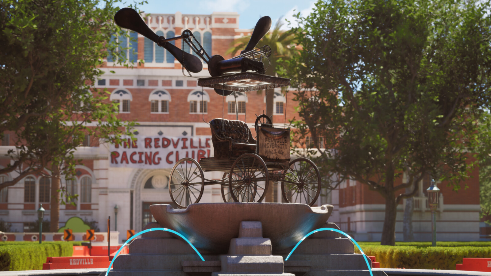 Historic Redville Propellor-powered Horse-drawn Carriage Bronze Sculpture