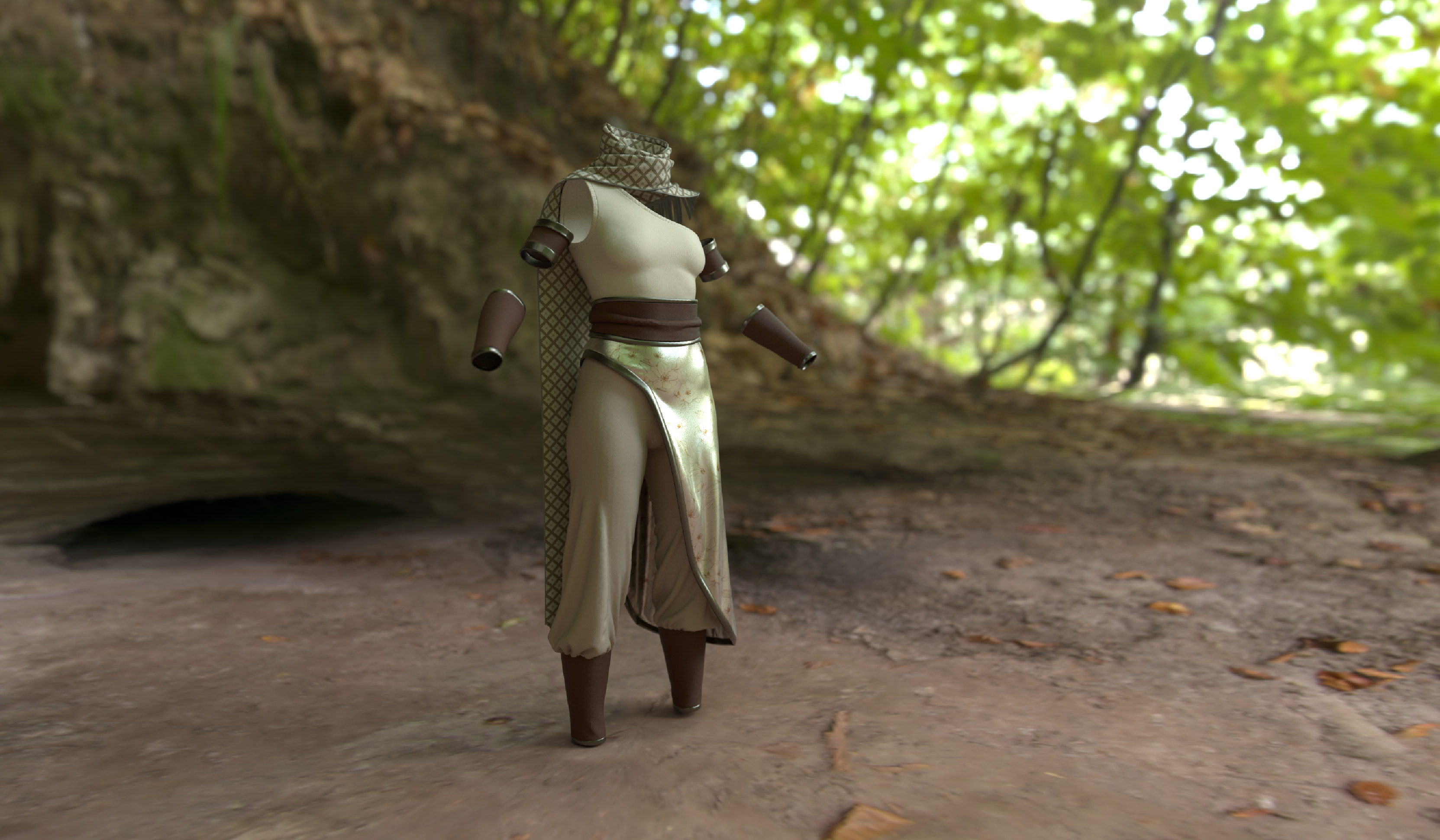 Another test rendering with a more mountainous backdrop.