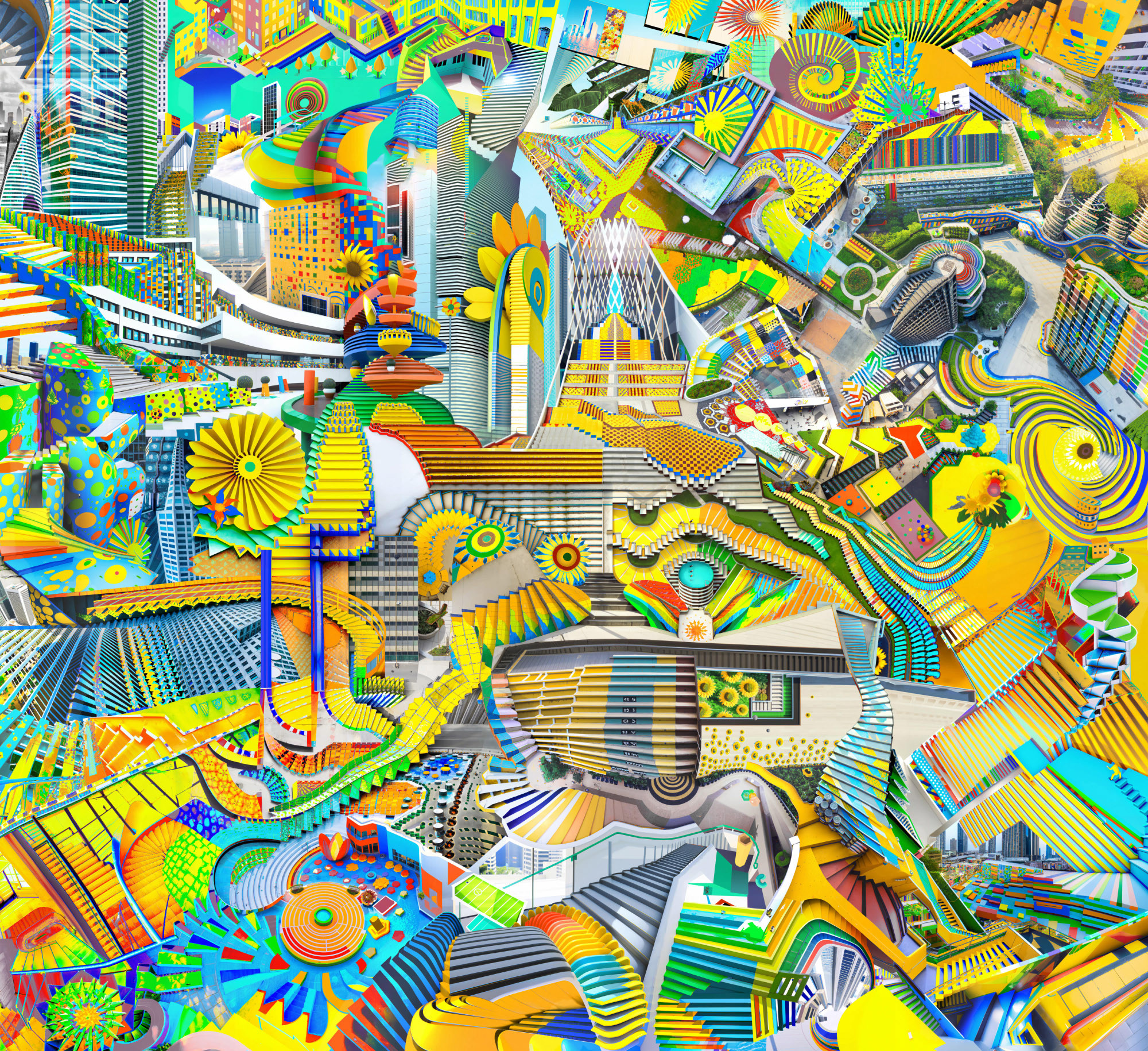 "A Happy Day at the Office Park" (This one doesn't tile.)
