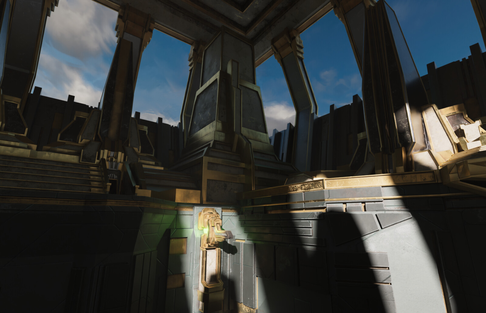 Alternate view of the courtroom from the player platform point of view.