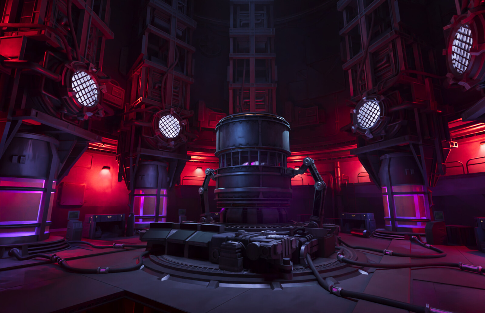 The bunker in its emergency lighting stage.