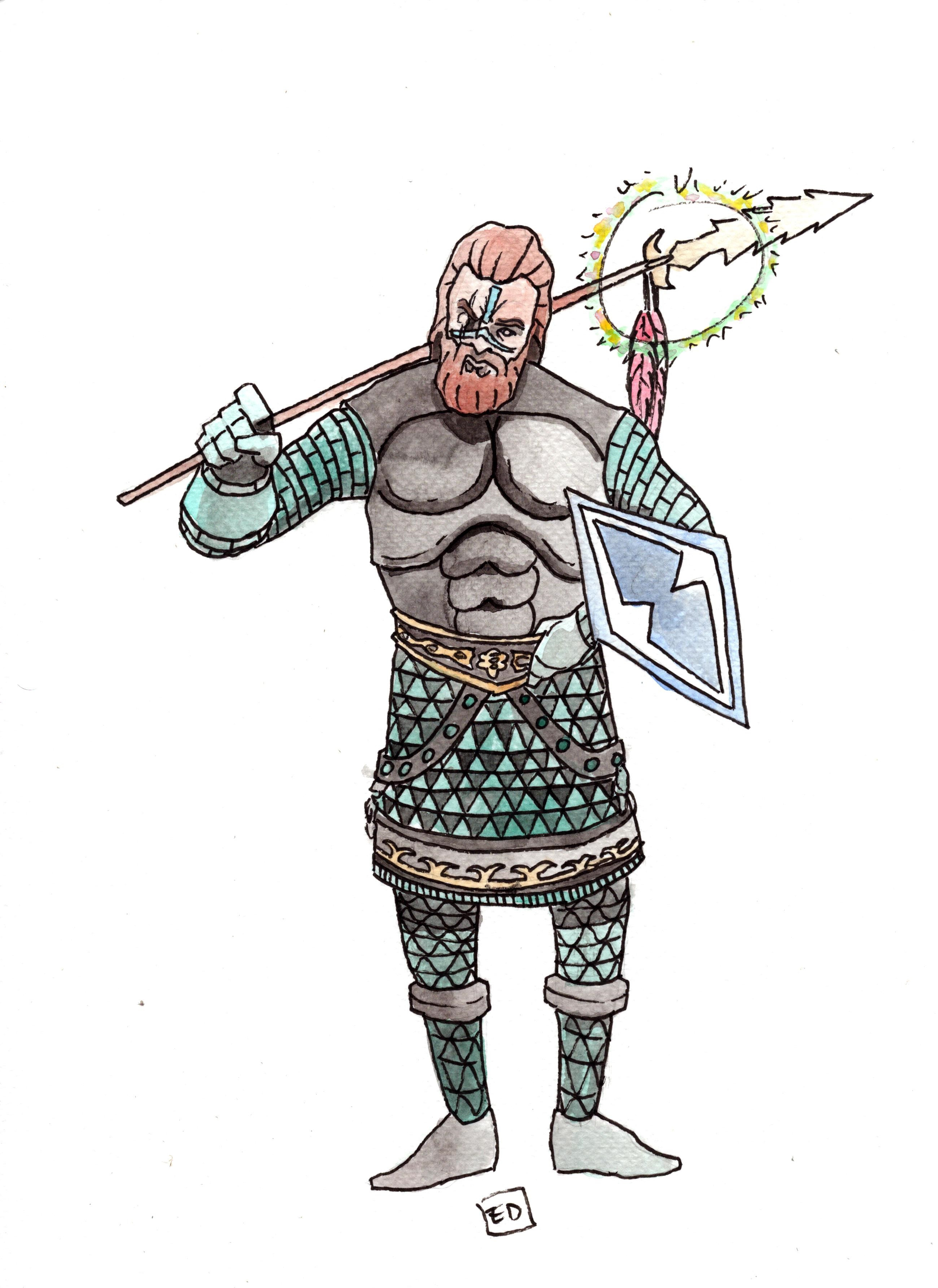 Gouache and ink on paper. 