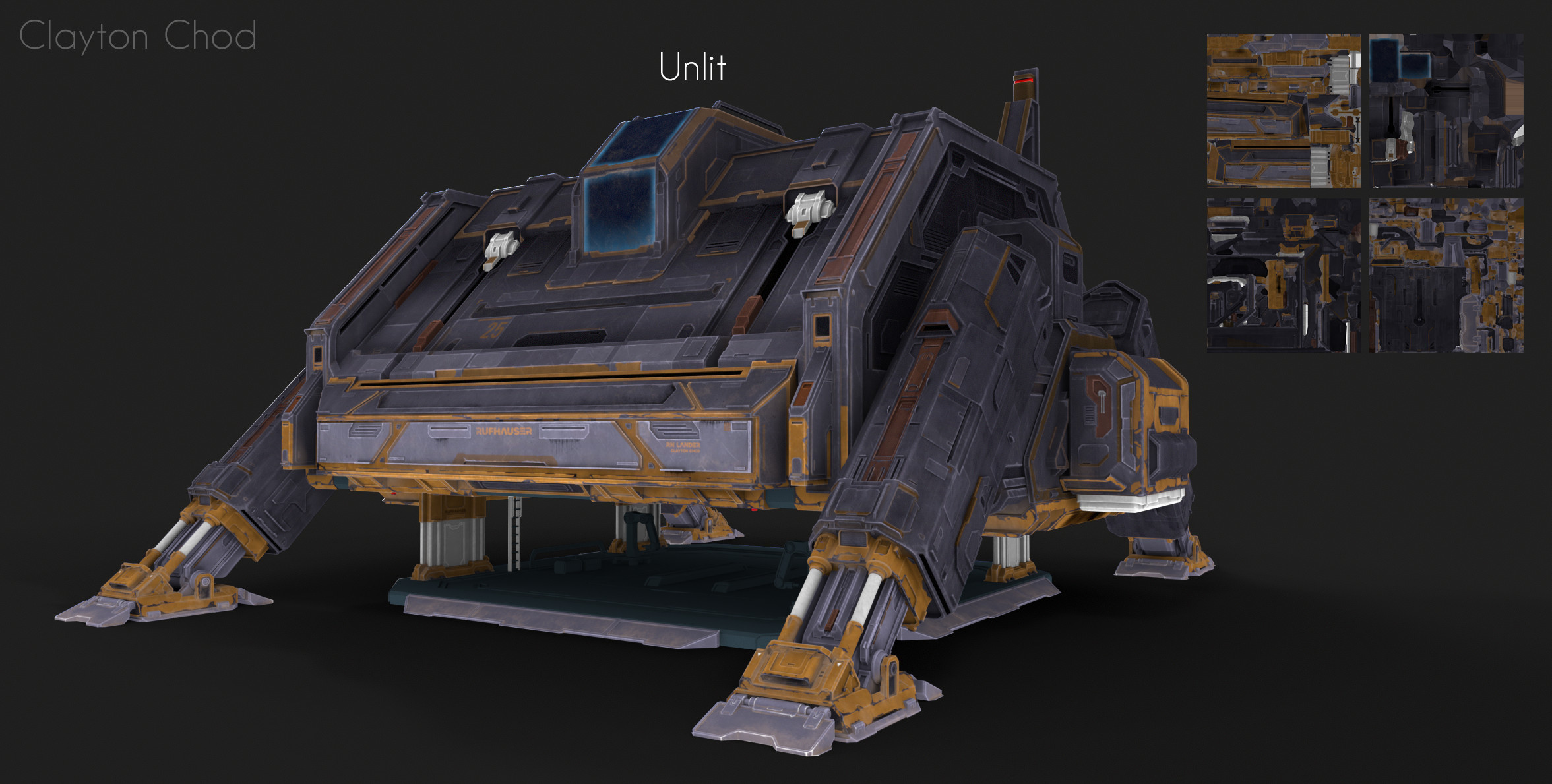 I hand painted most of the Lander's textures in Substance Painter