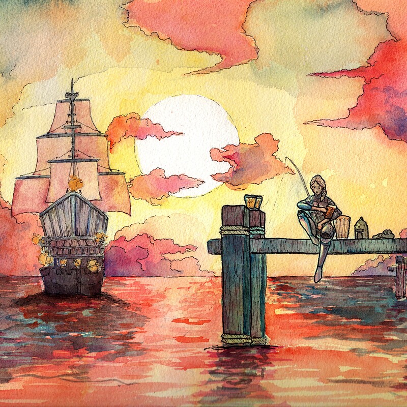 Sunset at the Freeport Docks