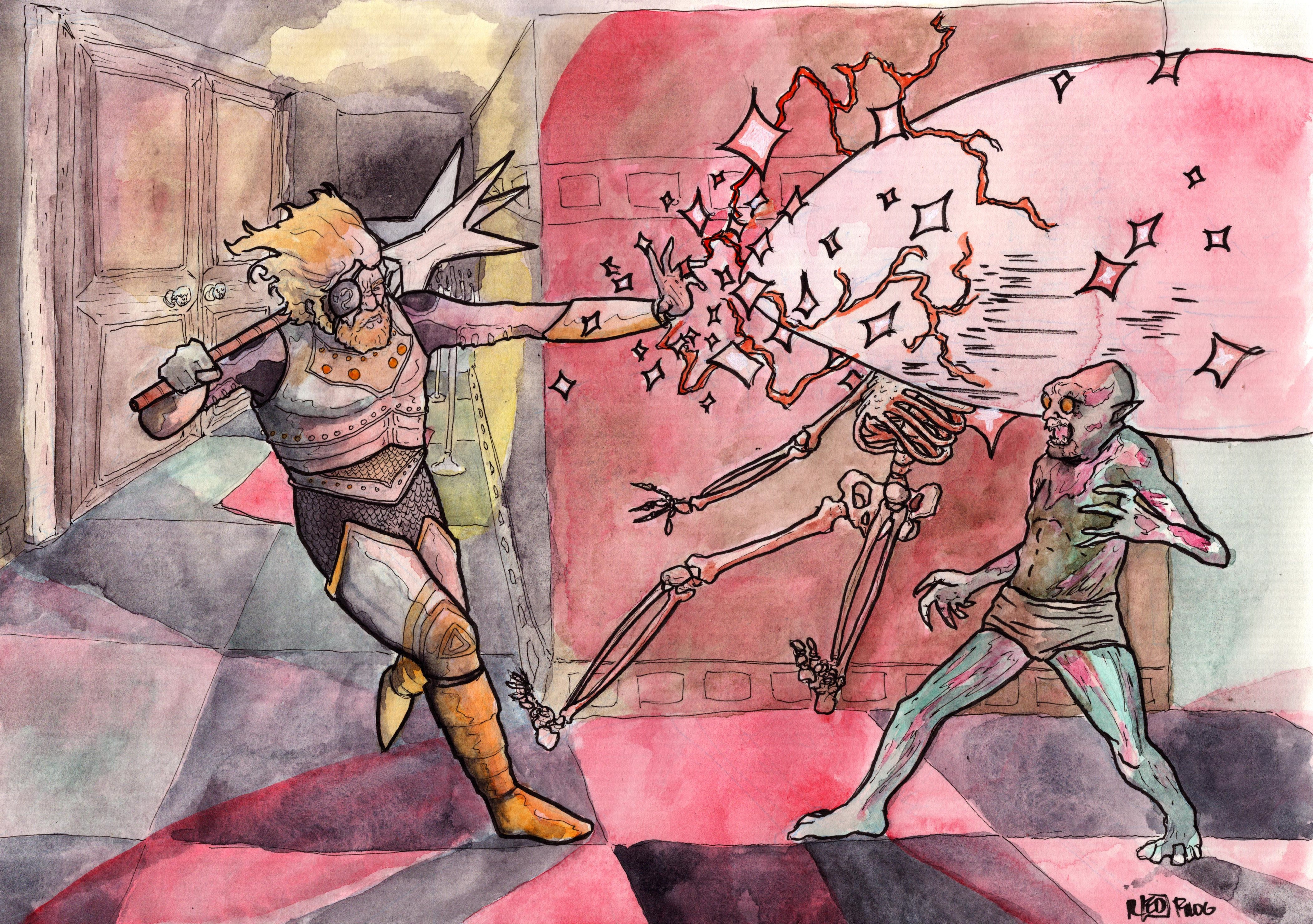 Watercolor on paper. 