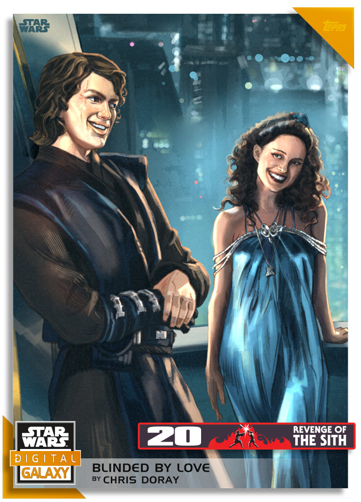 Padme and Anakin on Coruscant balcony. 