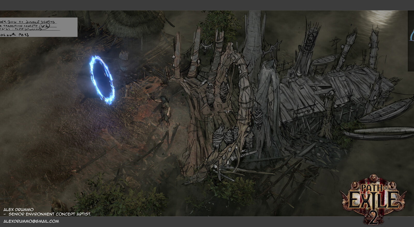 Coloring the line art with basic tone,  Transitional areas between different maps. Isometric drawing and design from the finished perspective.