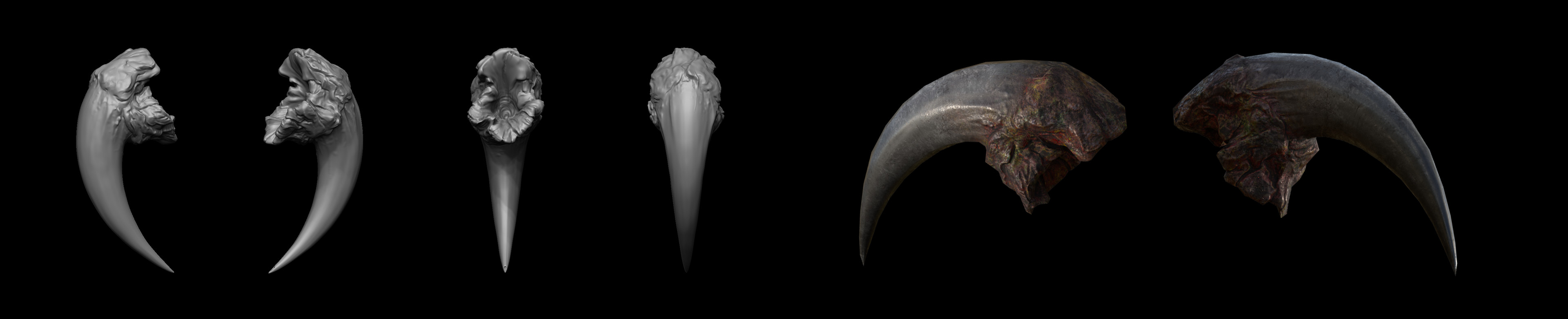 Spider Fang sculpt, low poly, and textures