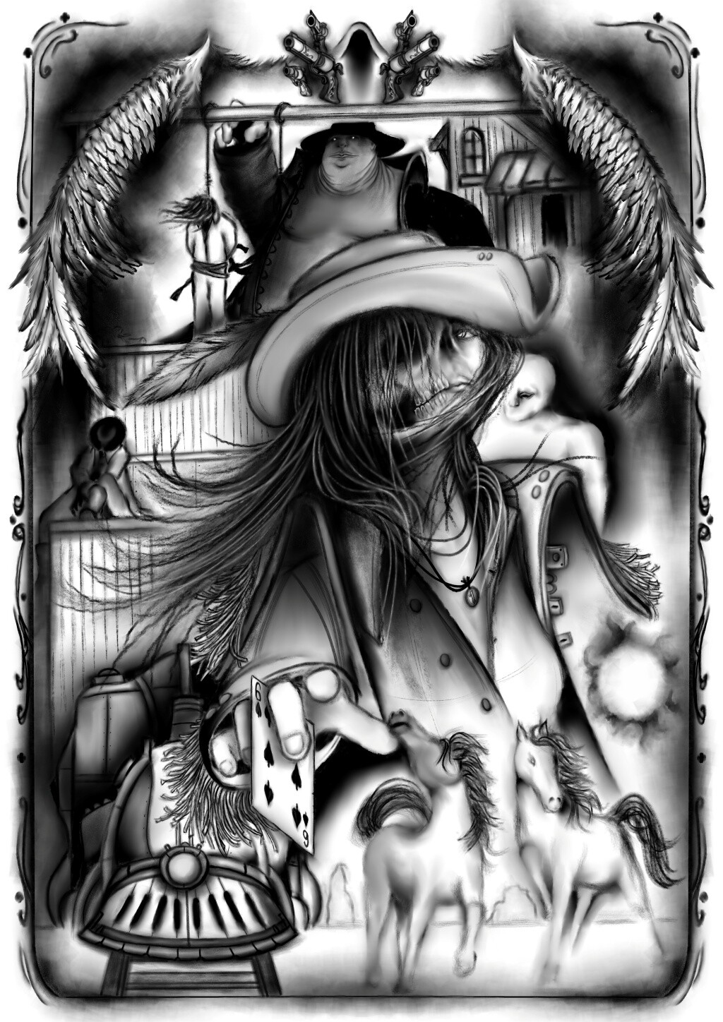 Wild West fantasy sketch 1d