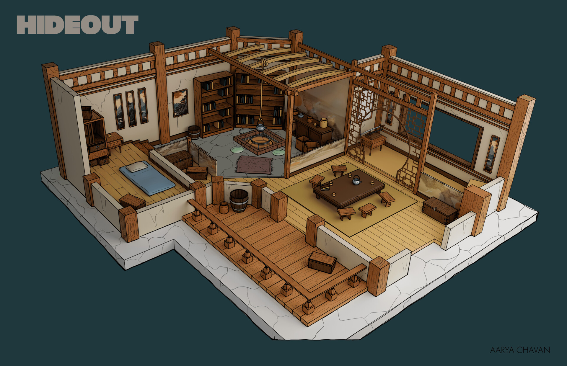 ArtStation - Asian/Greek Hideout
