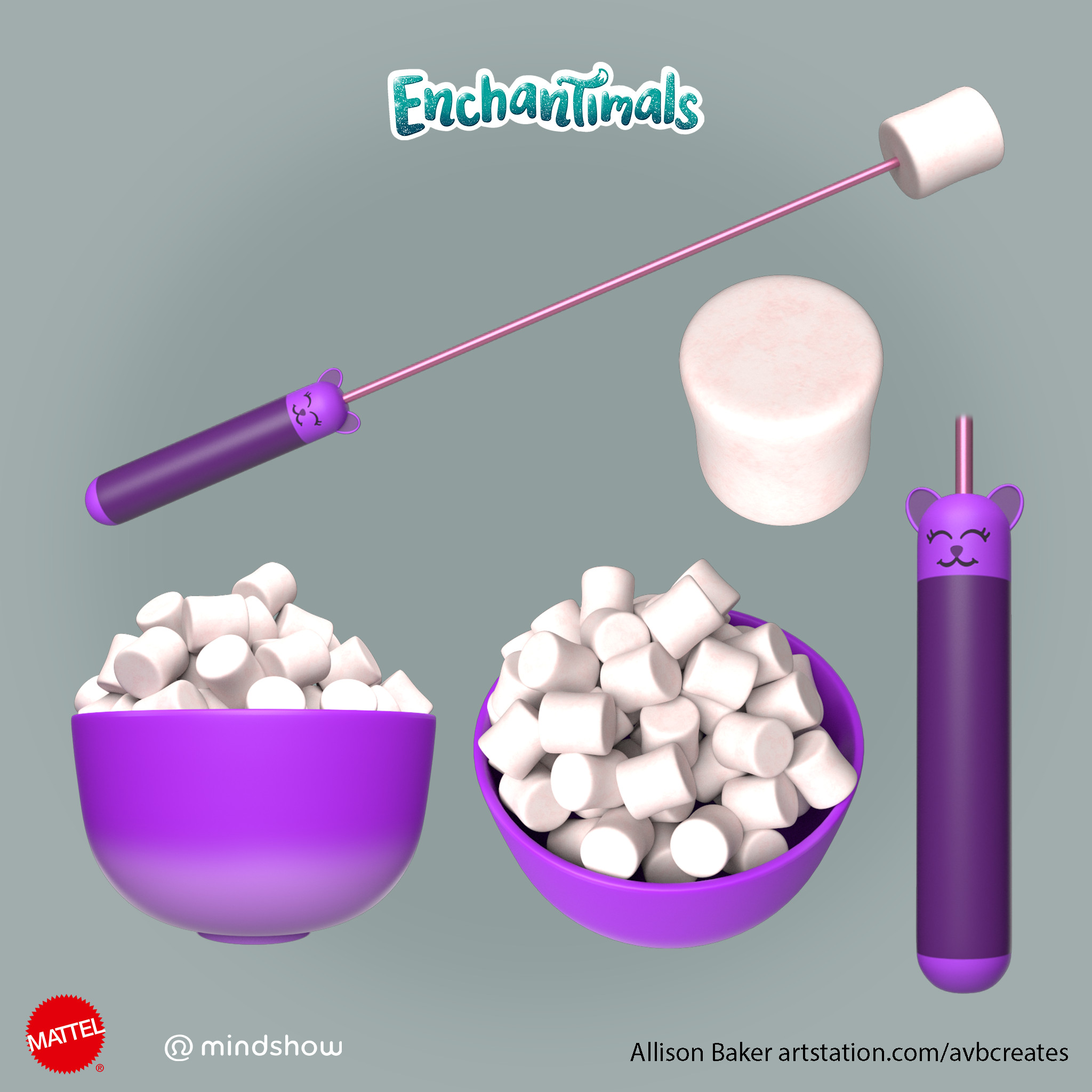 Marshmallow set. Models and lookdev by me.