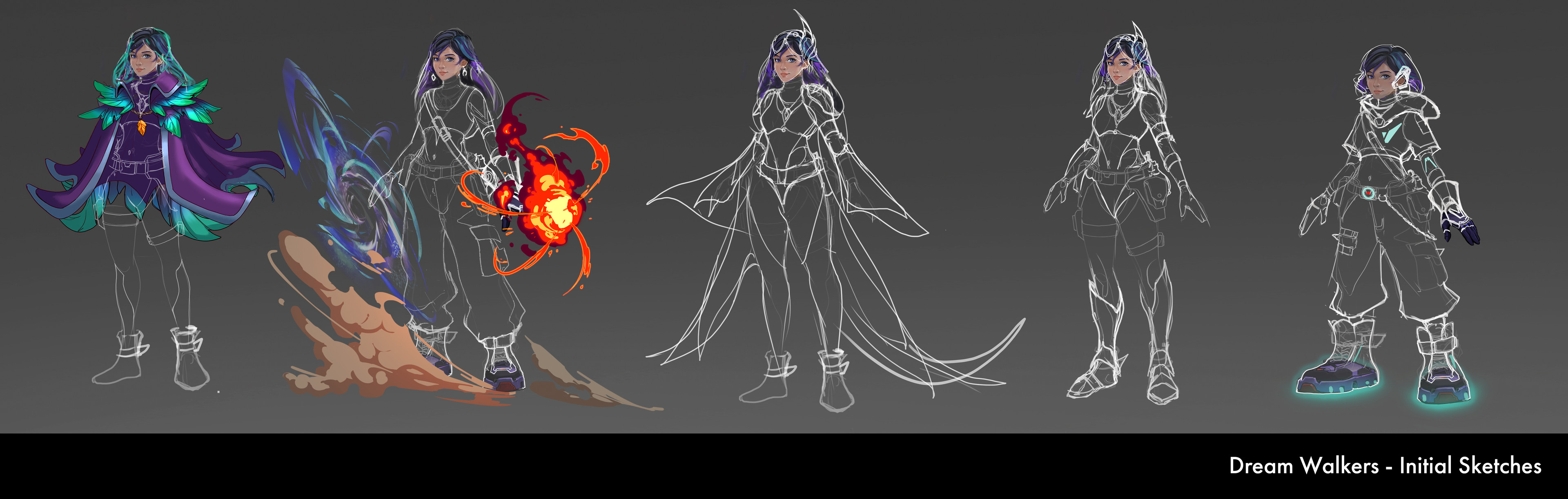 Initial Character Concept Sketches