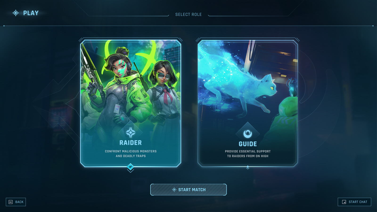 Role selection UI