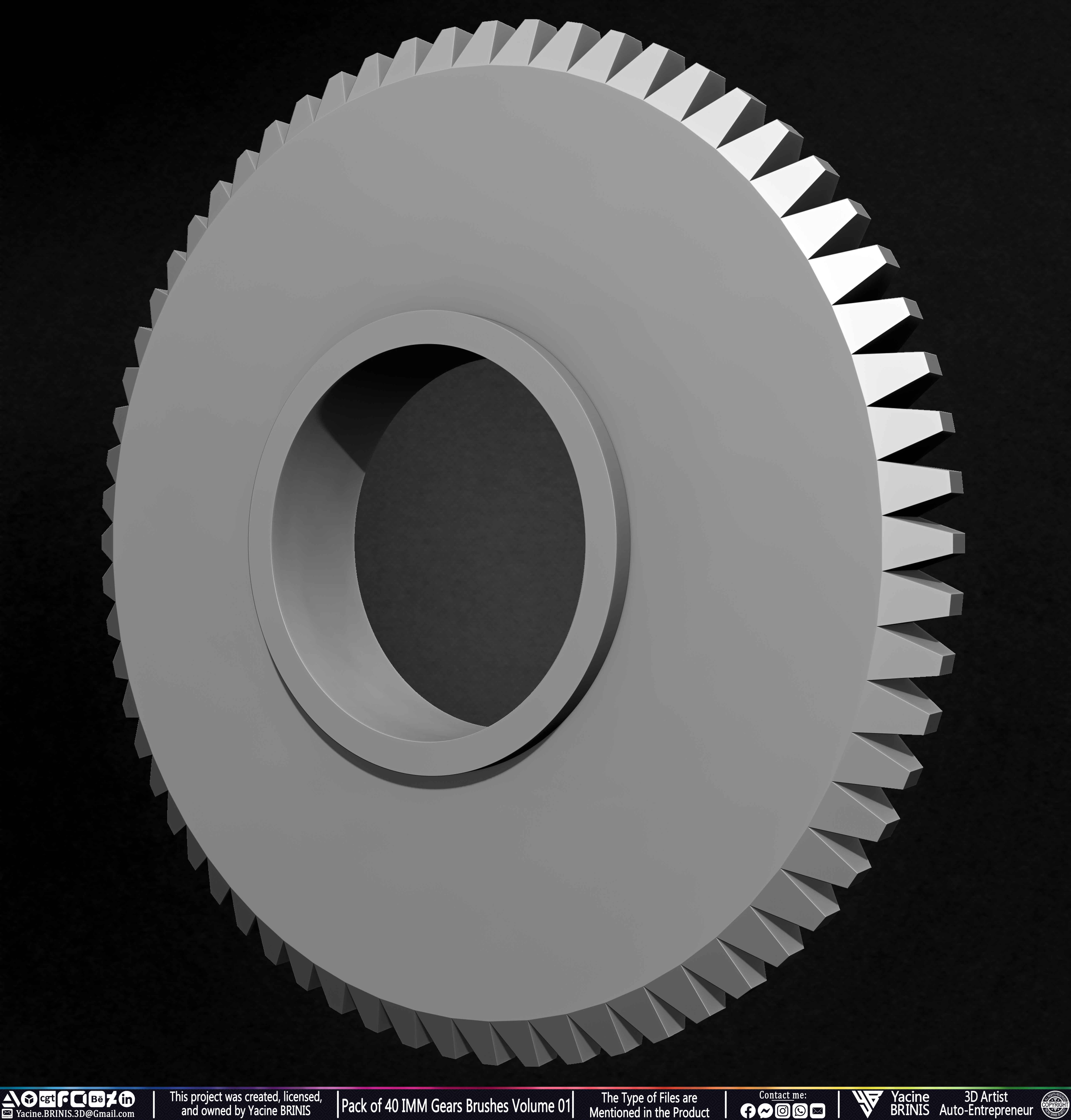 Pack of 40 IMM Gears Brushes and Kitbash Volume 01 Sculpted by Yacine BRINIS Set 038