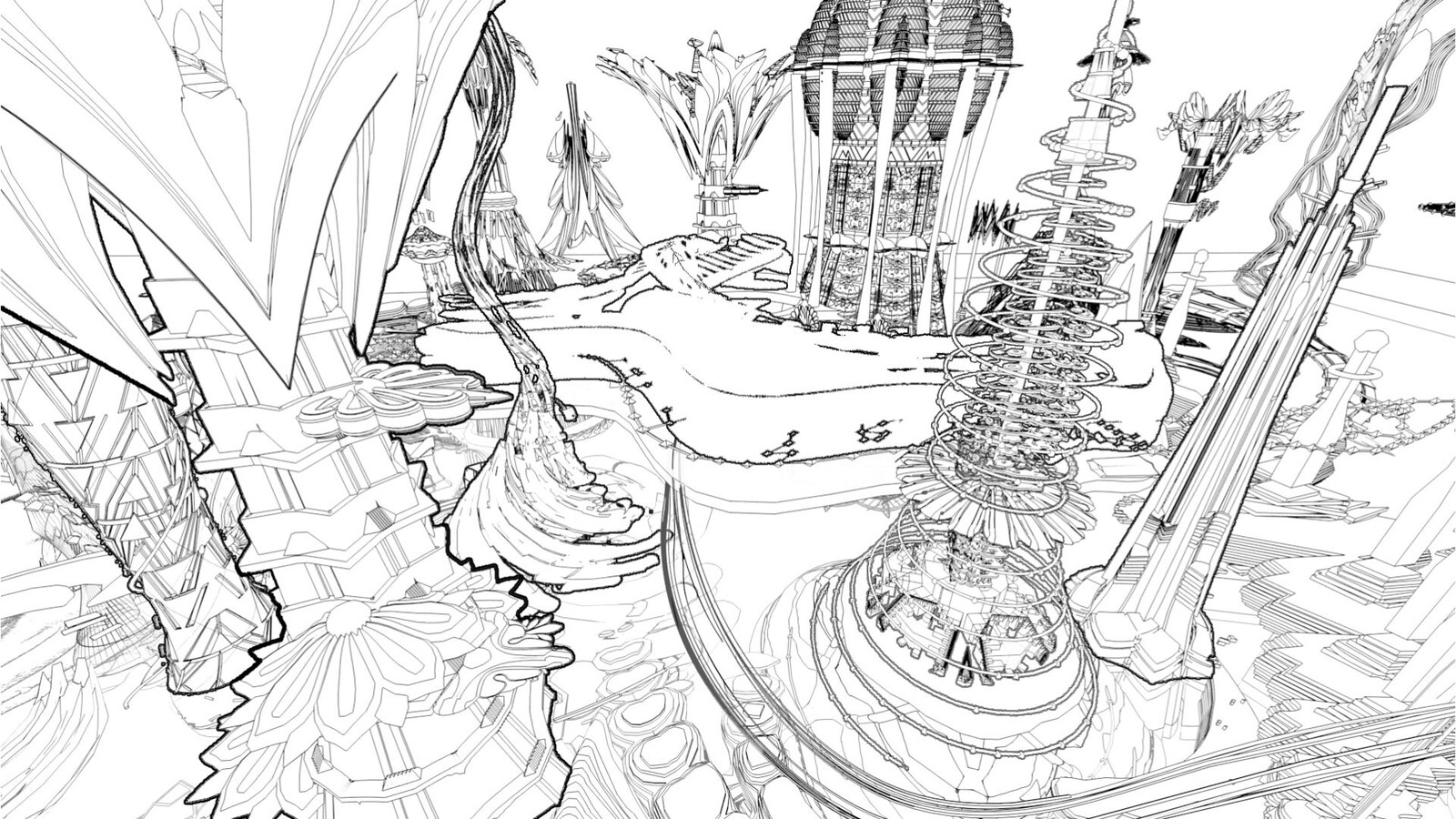 Input toon render, this one with manual outlining to try to differentiate foreground and background.  This proved not to be necessary.