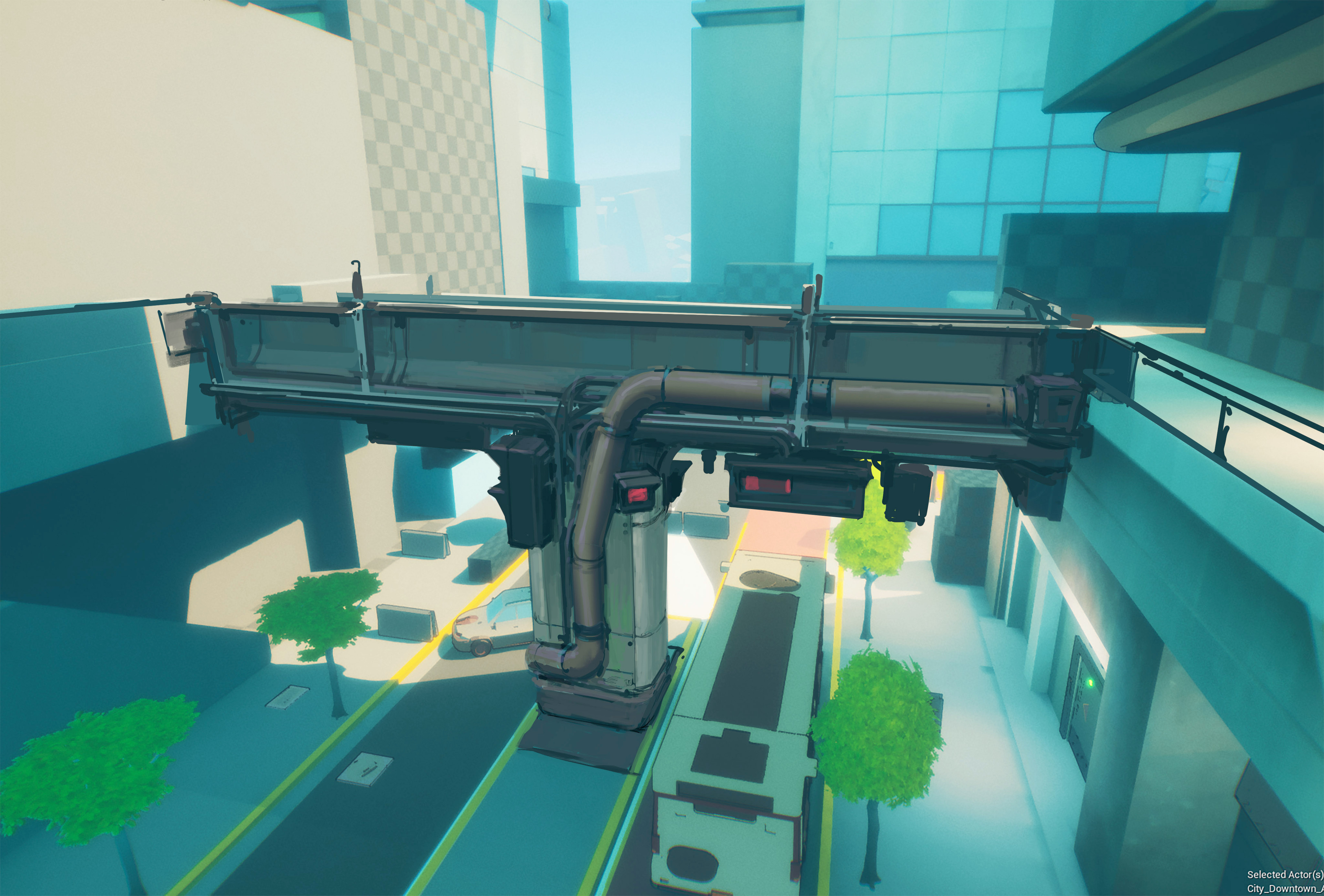 My modeling/texturing of this asset was based on this concept art by John Wallin. 